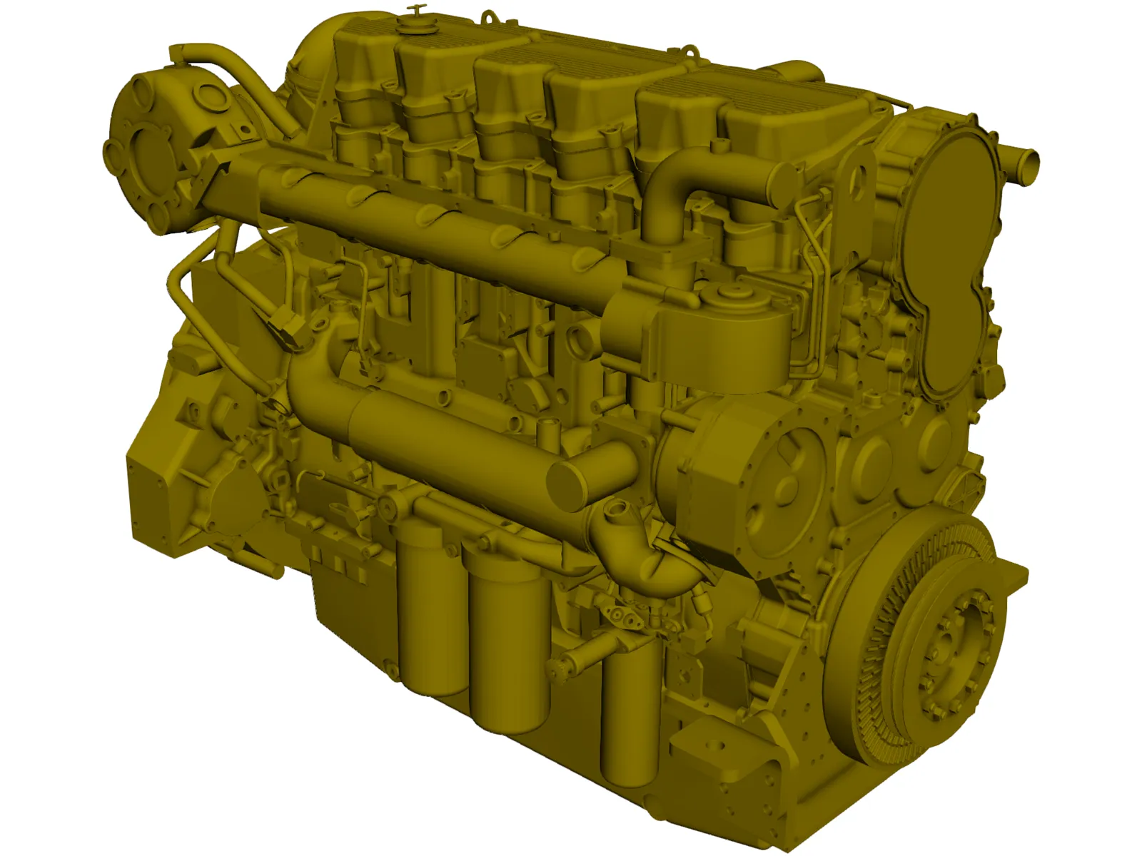 Caterpillar C18 Engine 3D Model main preview