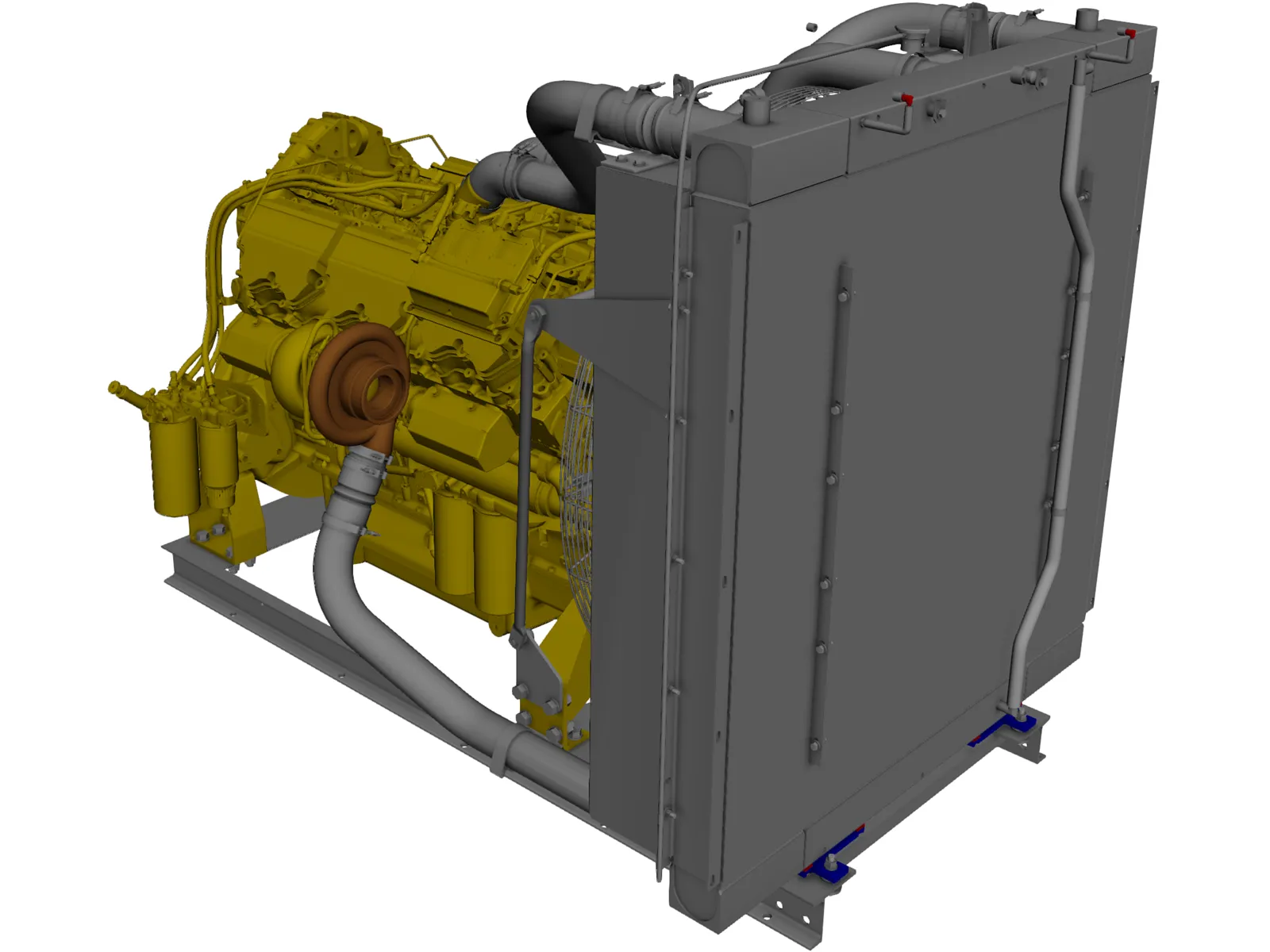 Caterpillar C27 Engine 3D Model main preview