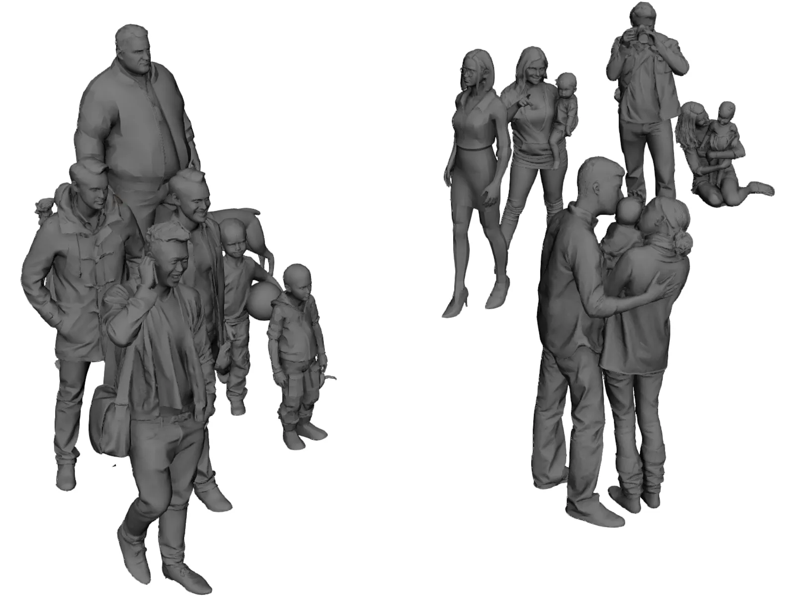 Group of Poeple 3D Model main preview