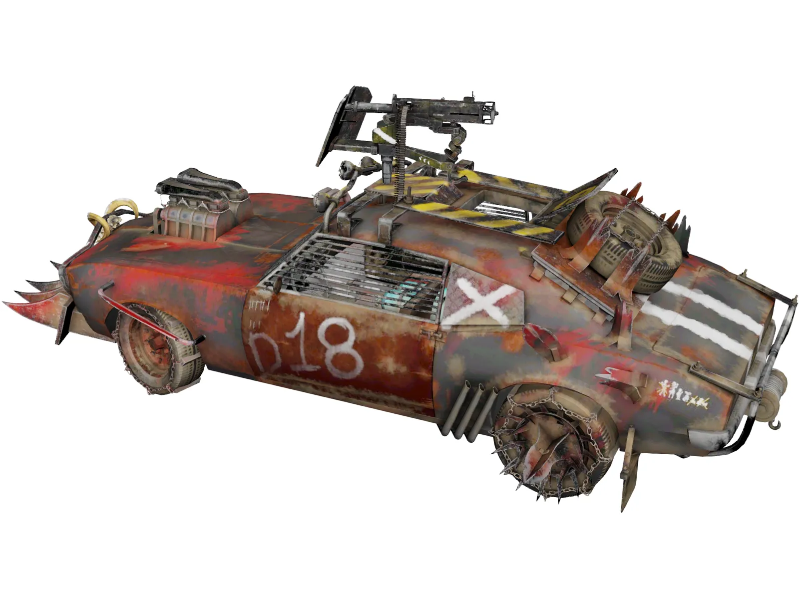Zombie Car 3D Model main preview