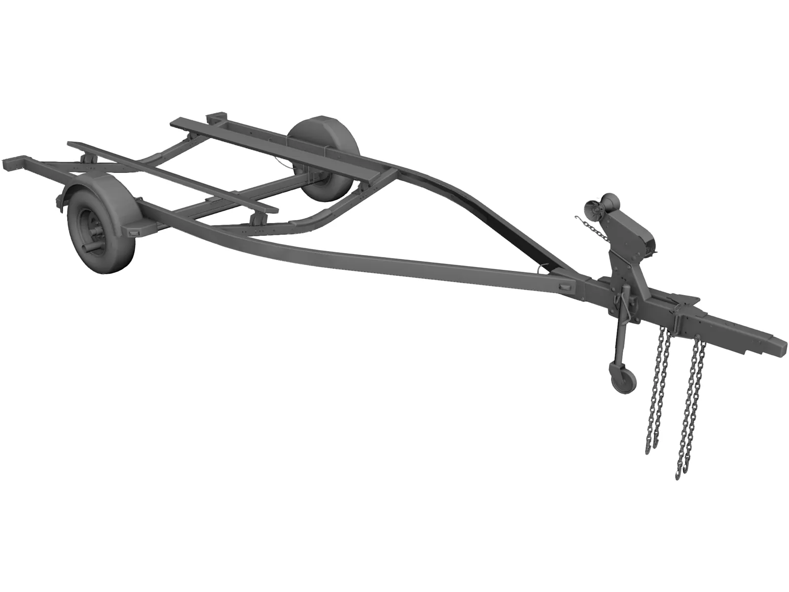 Boat Trailer 3D Model main preview