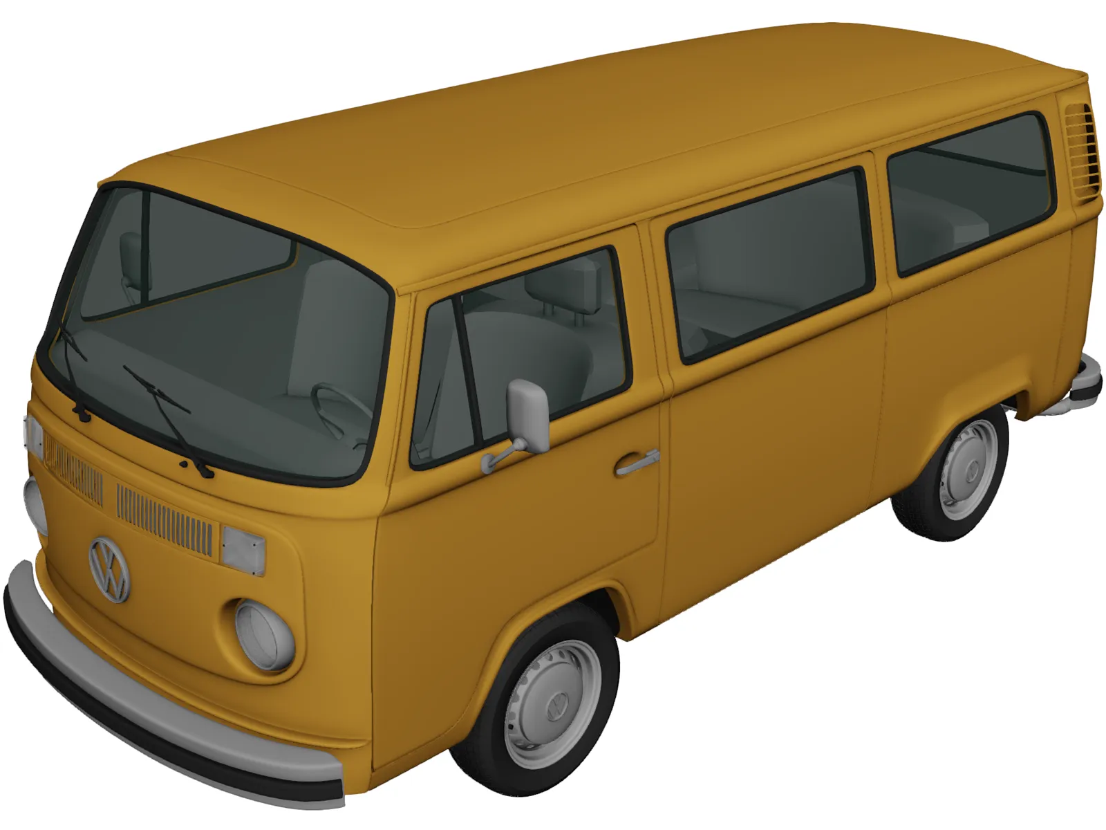 Volkswagen Transporter T2 (1972) 3D Model main preview