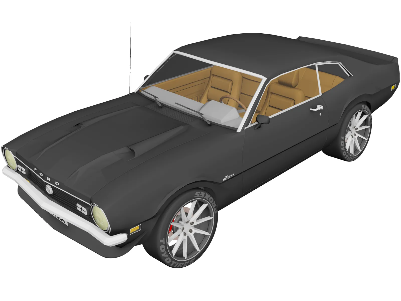 Ford Maverick (1977) 3D Model main preview