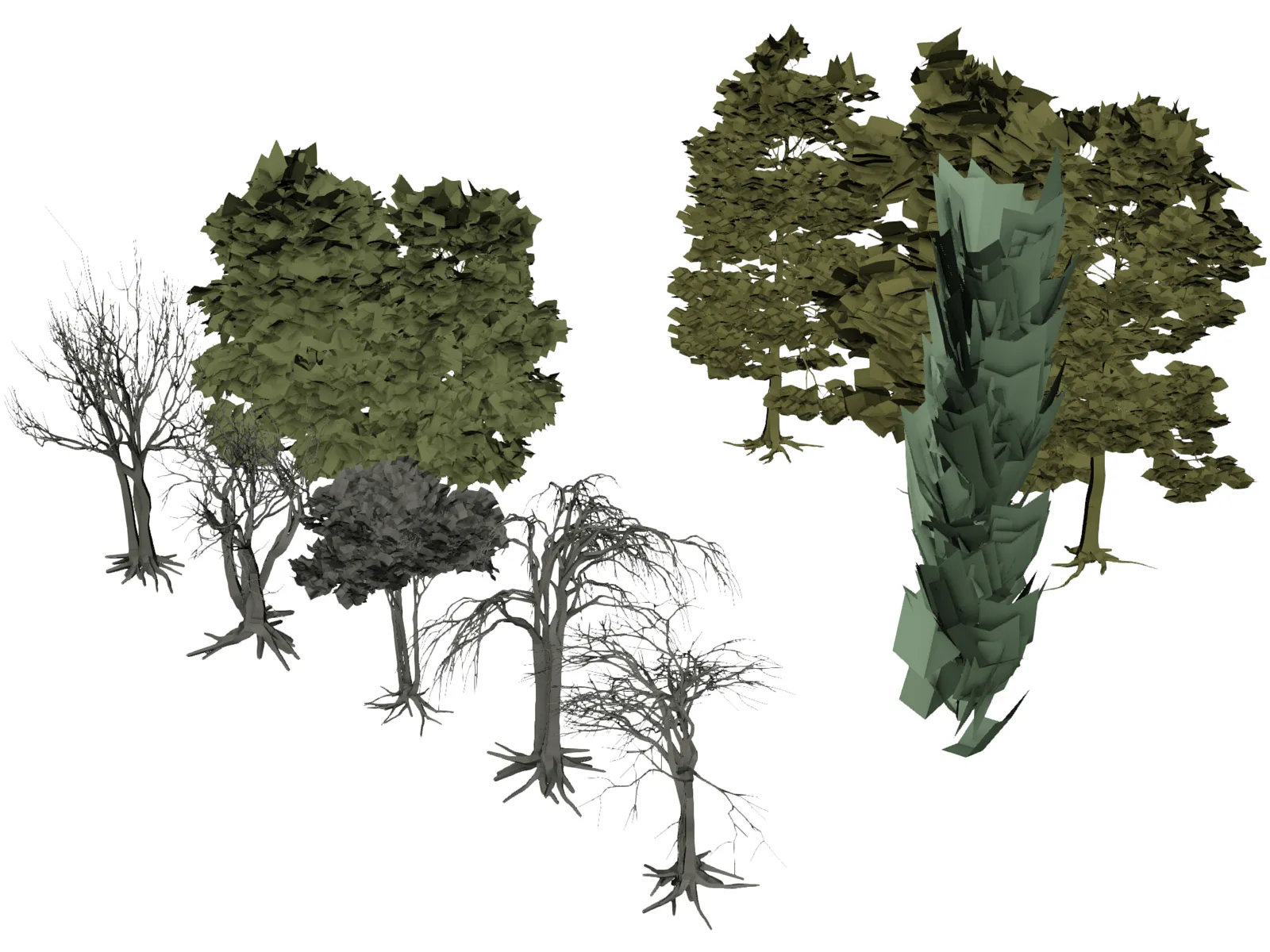 Tree Collection 3D Model main preview