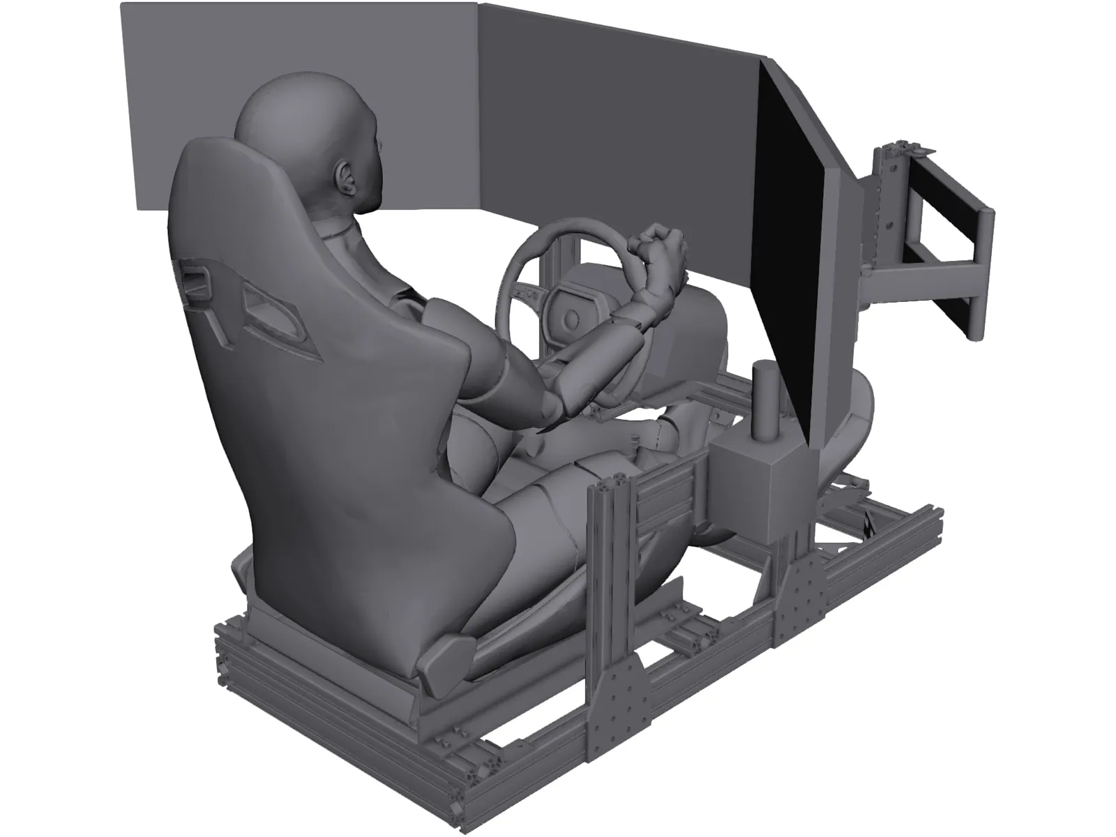 Sim Racing Rig 3D Model main preview