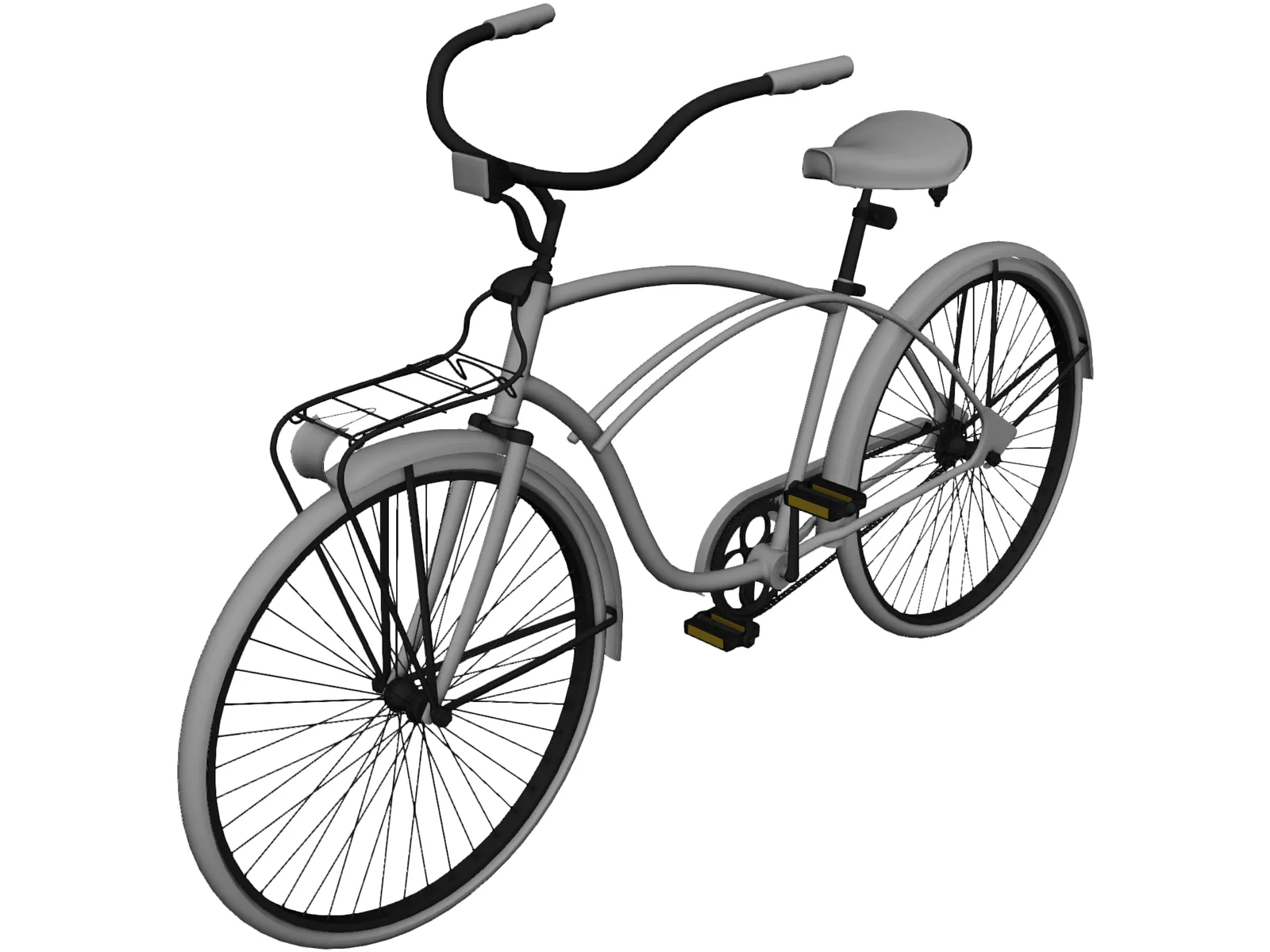 City Woman Bike 3D Model main preview