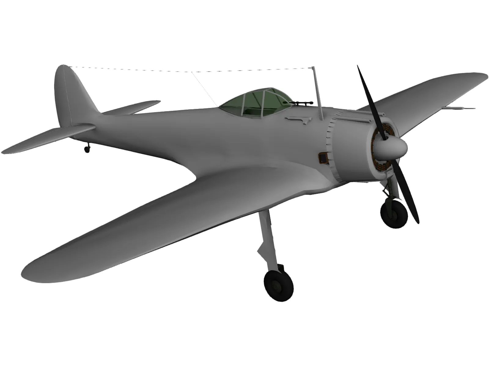Nakajima Ki-43 Hayabusa 3D Model main preview