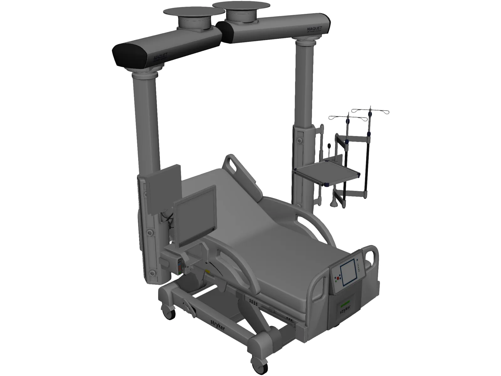 Hospital Bed 3D Model main preview