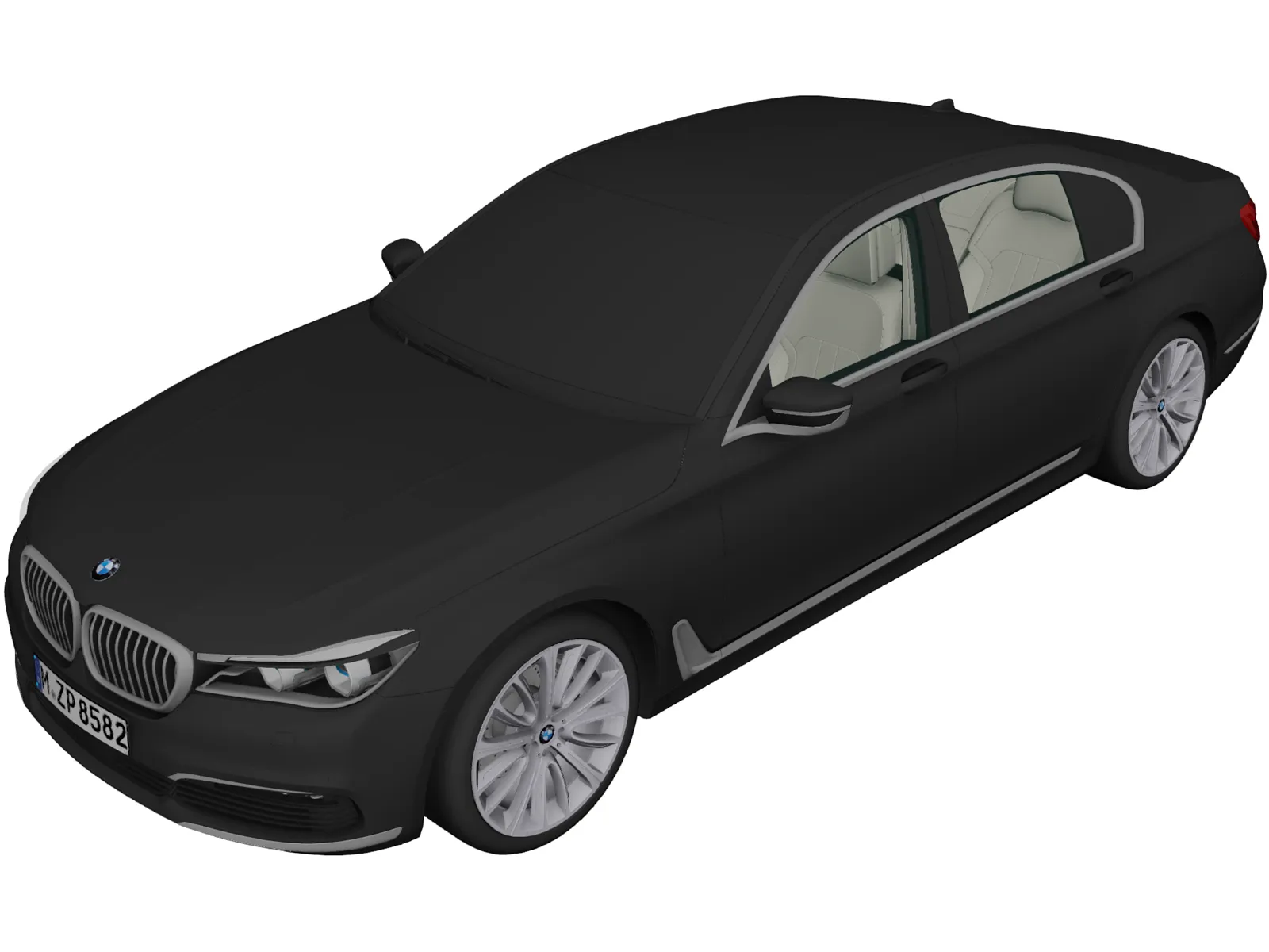 BMW 7-Series (2016) 3D Model main preview