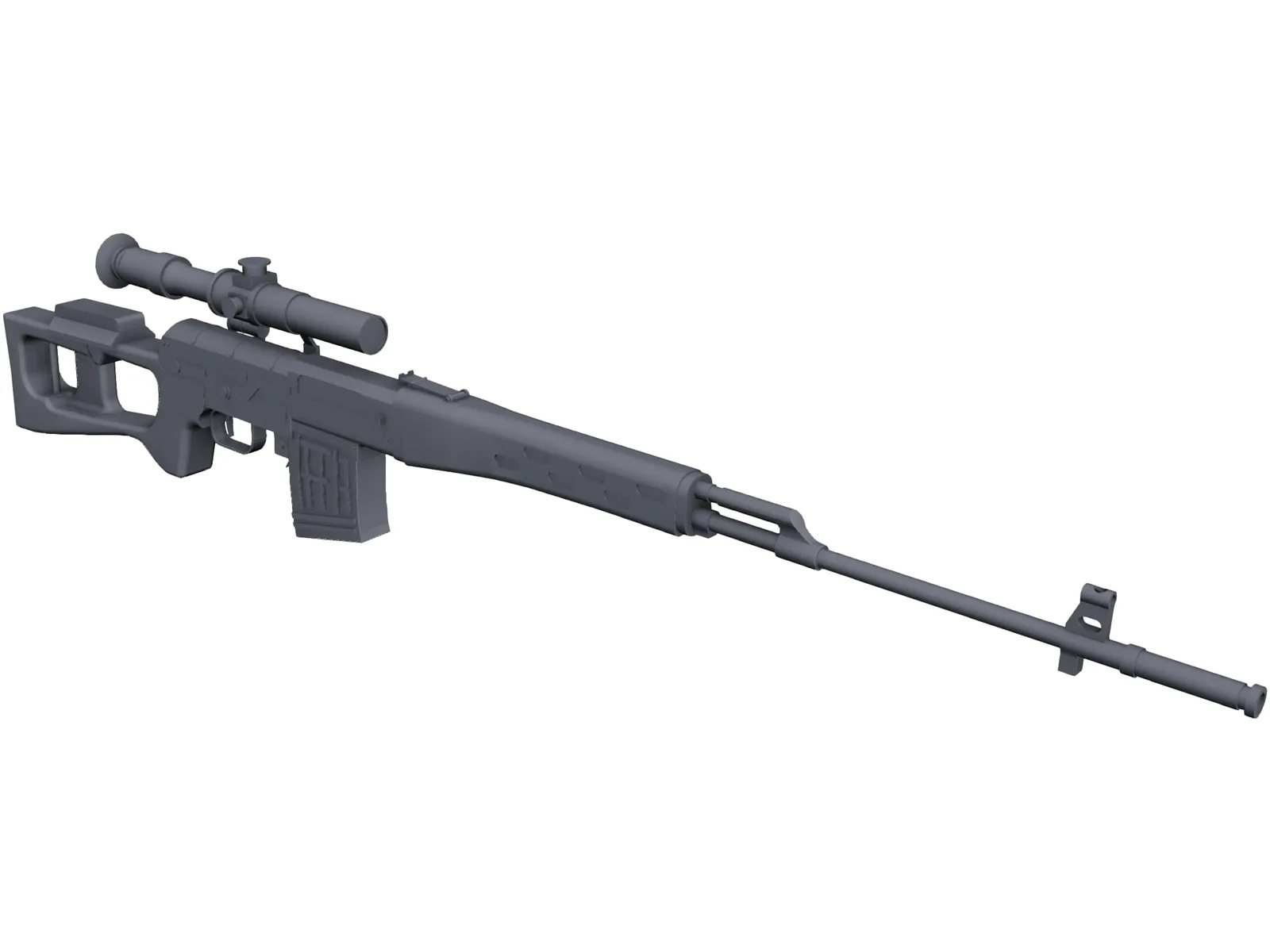 SVD Dragunov Sniper Rifle 3D Model main preview