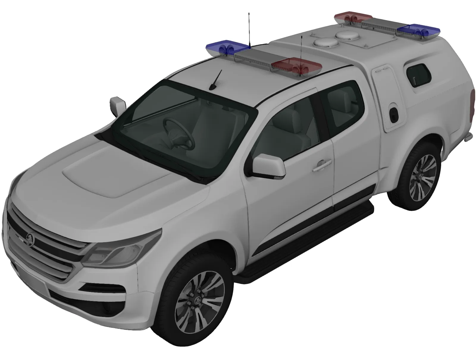 Holden Colorado SpaceCab Divisional Van (2018) 3D Model main preview