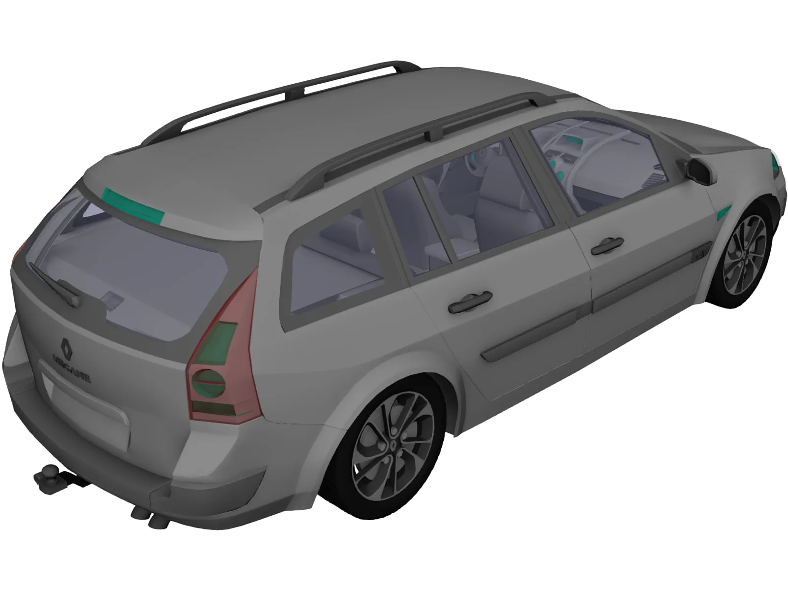 Renault Megane II (2009) 3D Model main preview