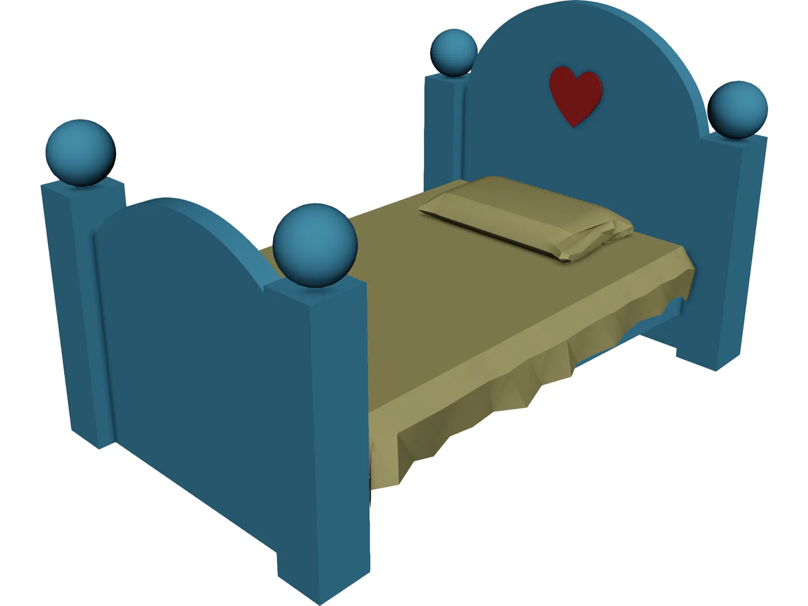 Bed for Teddy Bear 3D Model main preview