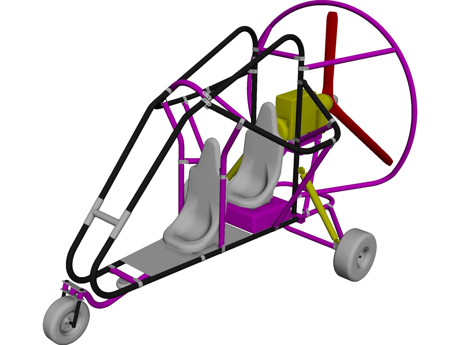 Powered Parachute 3D Model main preview