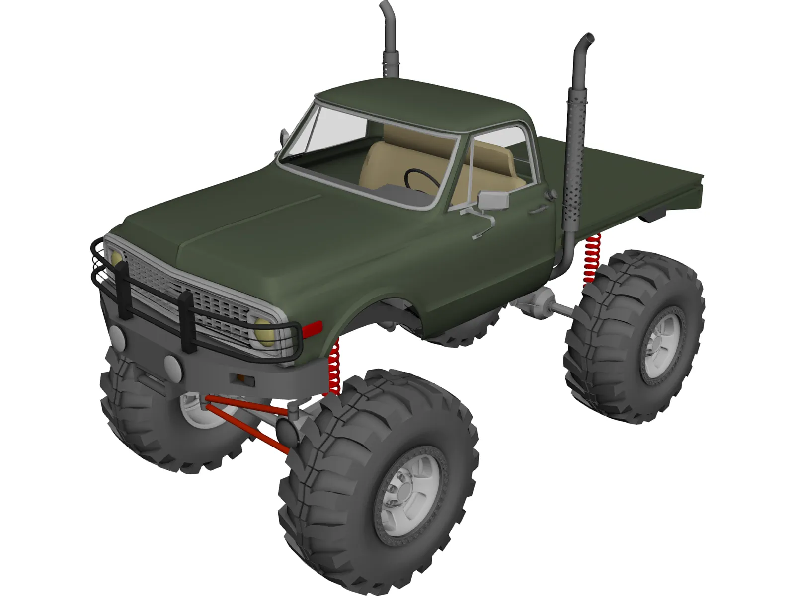 Chevrolet 4x4 Green Machine Pickup (1960) 3D Model main preview