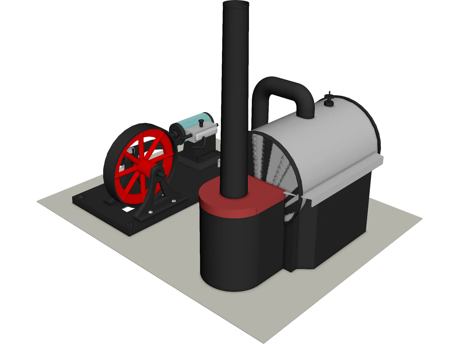 D10 Wilesco Steam Engine 3D Model main preview