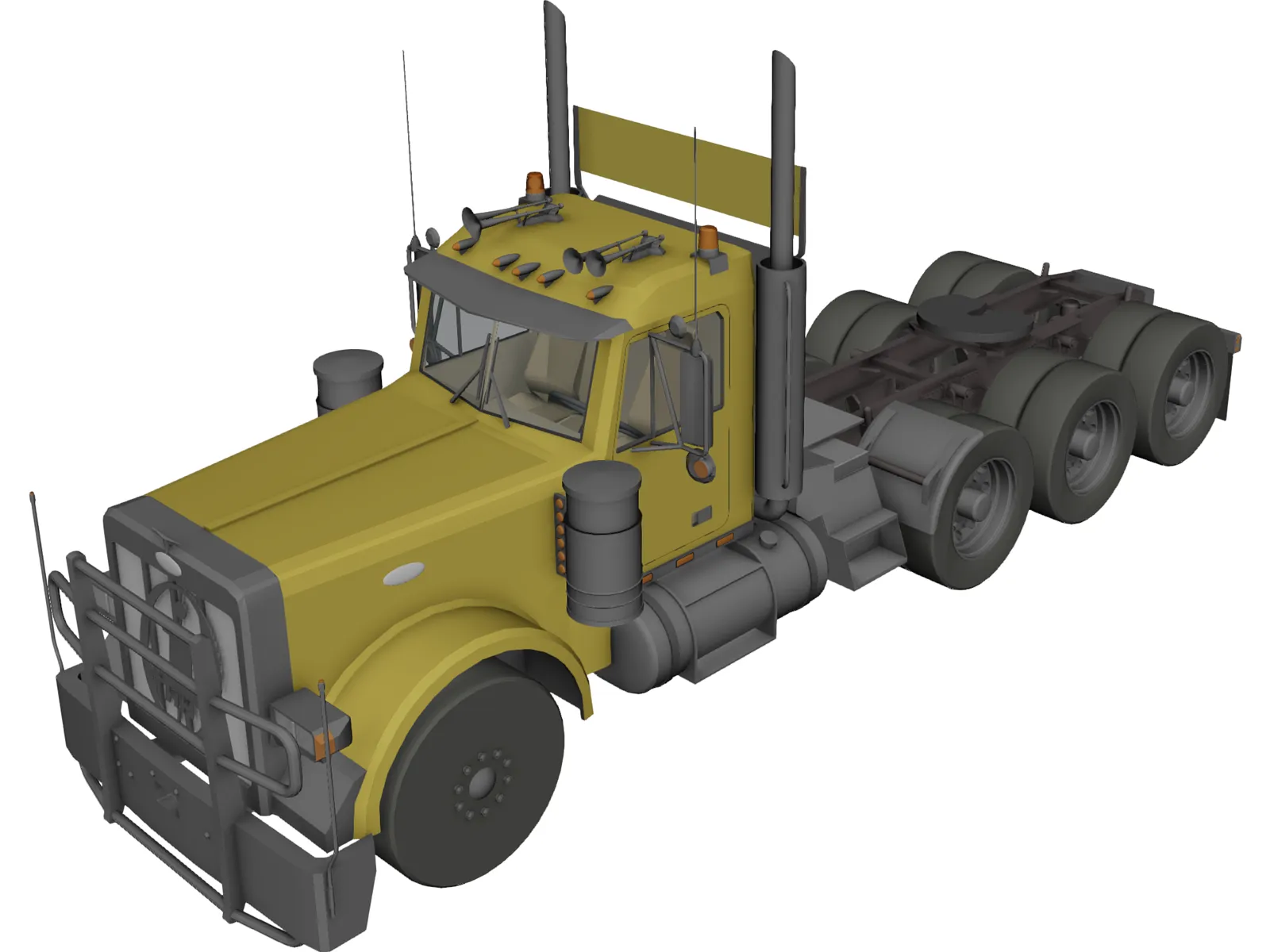 Peterbilt 379 4 axle 3D Model main preview
