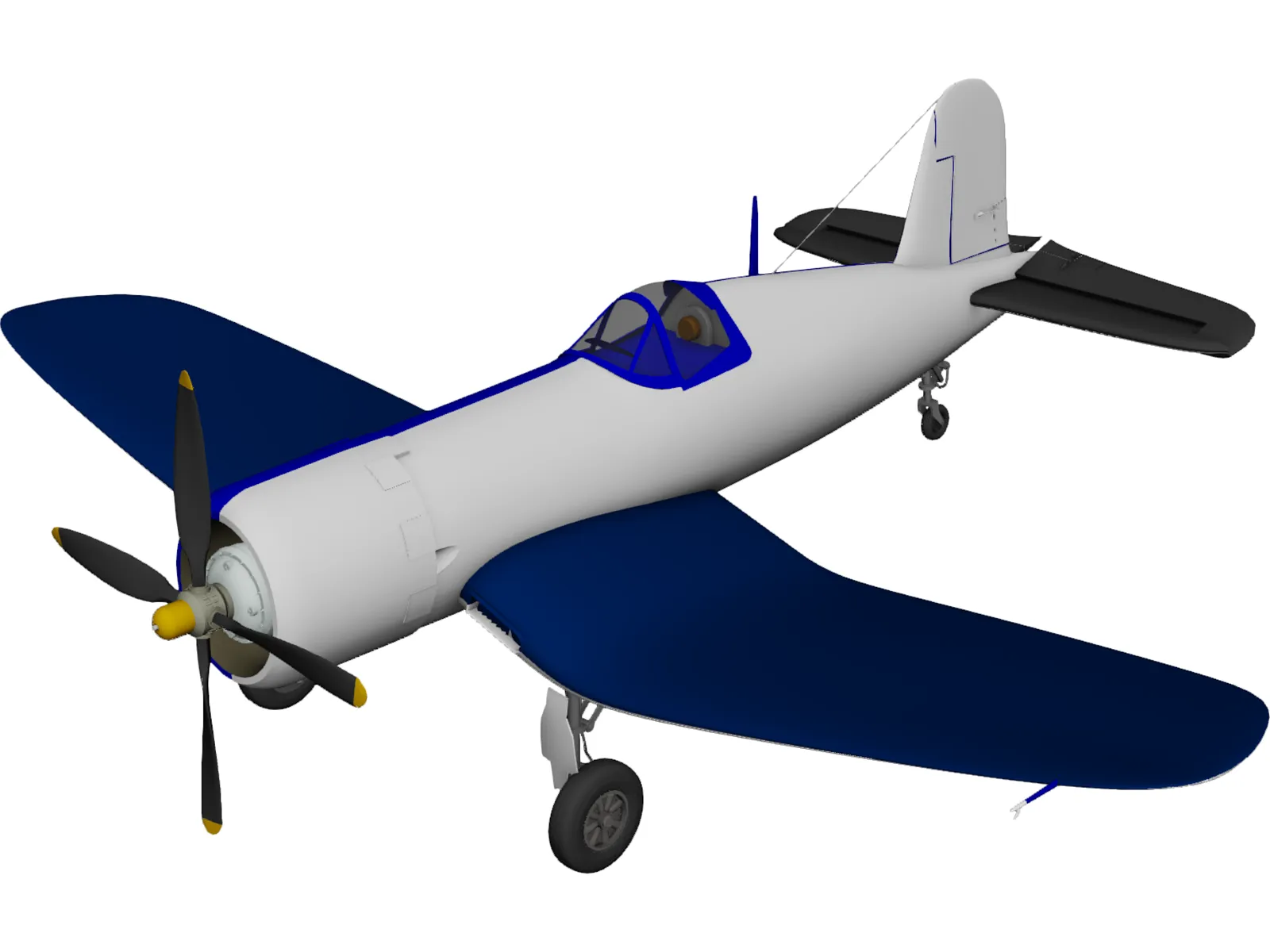 F4U Corsair 3D Model main preview