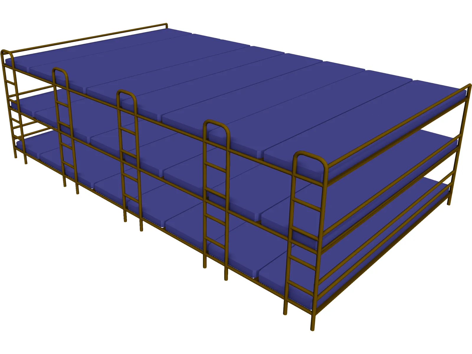 Hostel Bed 3D Model main preview