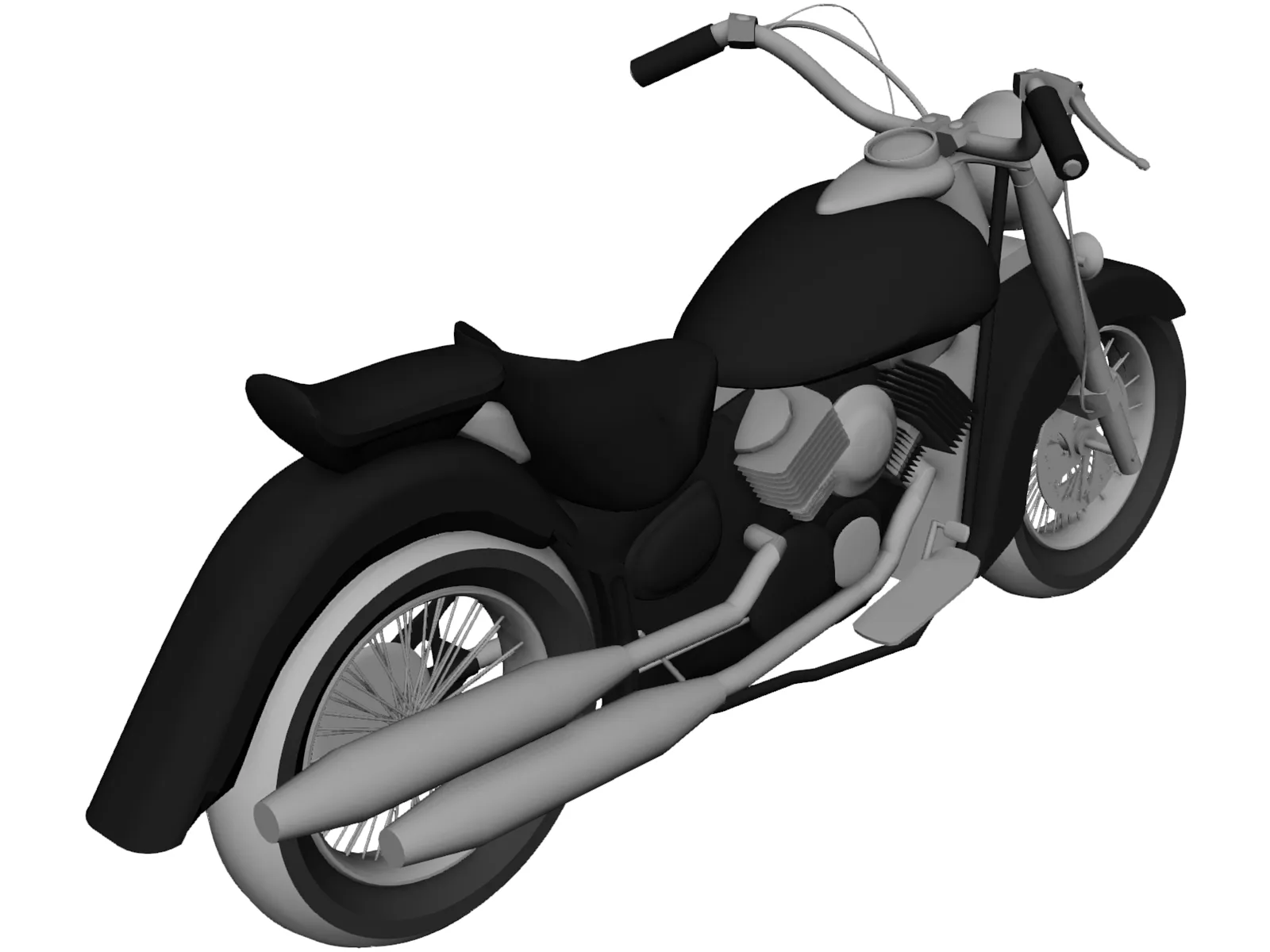 Yamaha Dragstar (2007) 3D Model main preview
