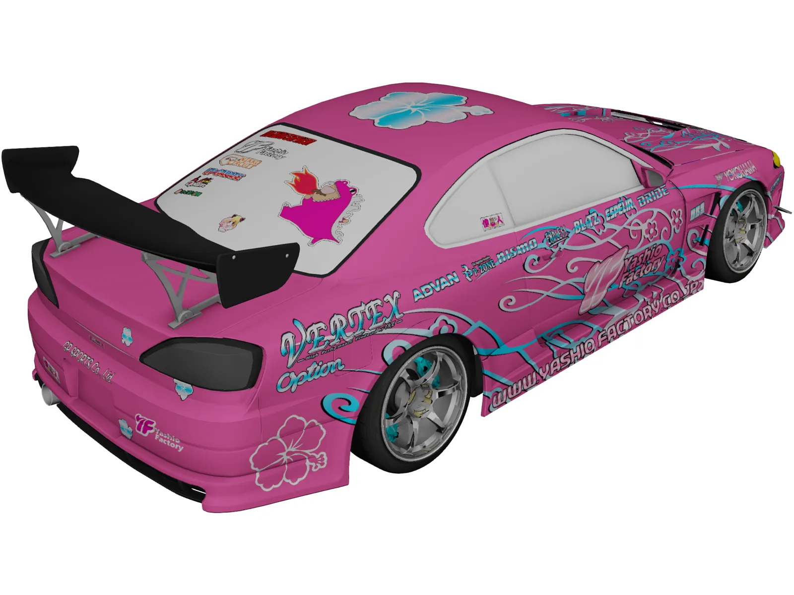 Nissan Silvia S15 Yashio Factory Drift 3D Model main preview