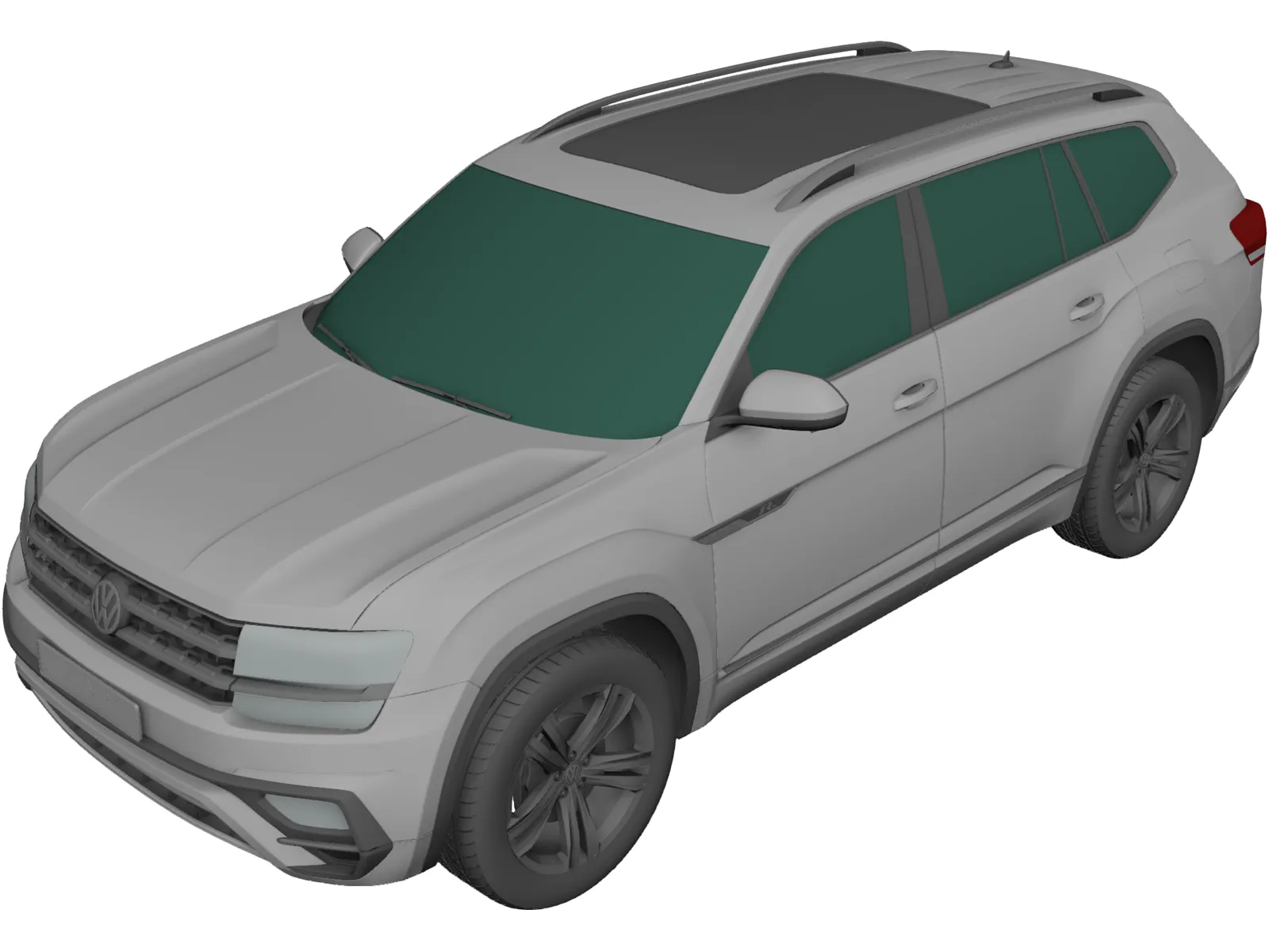 Volkswagen Atlas R-Line (2017) 3D Model main preview