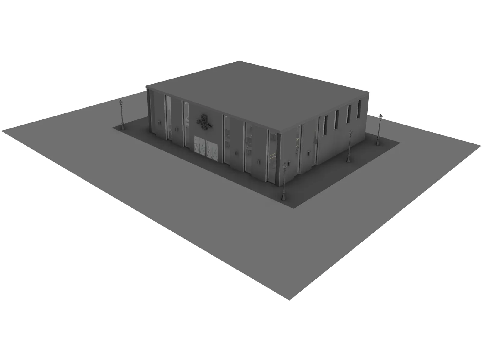 Cafeteria 3D Model main preview