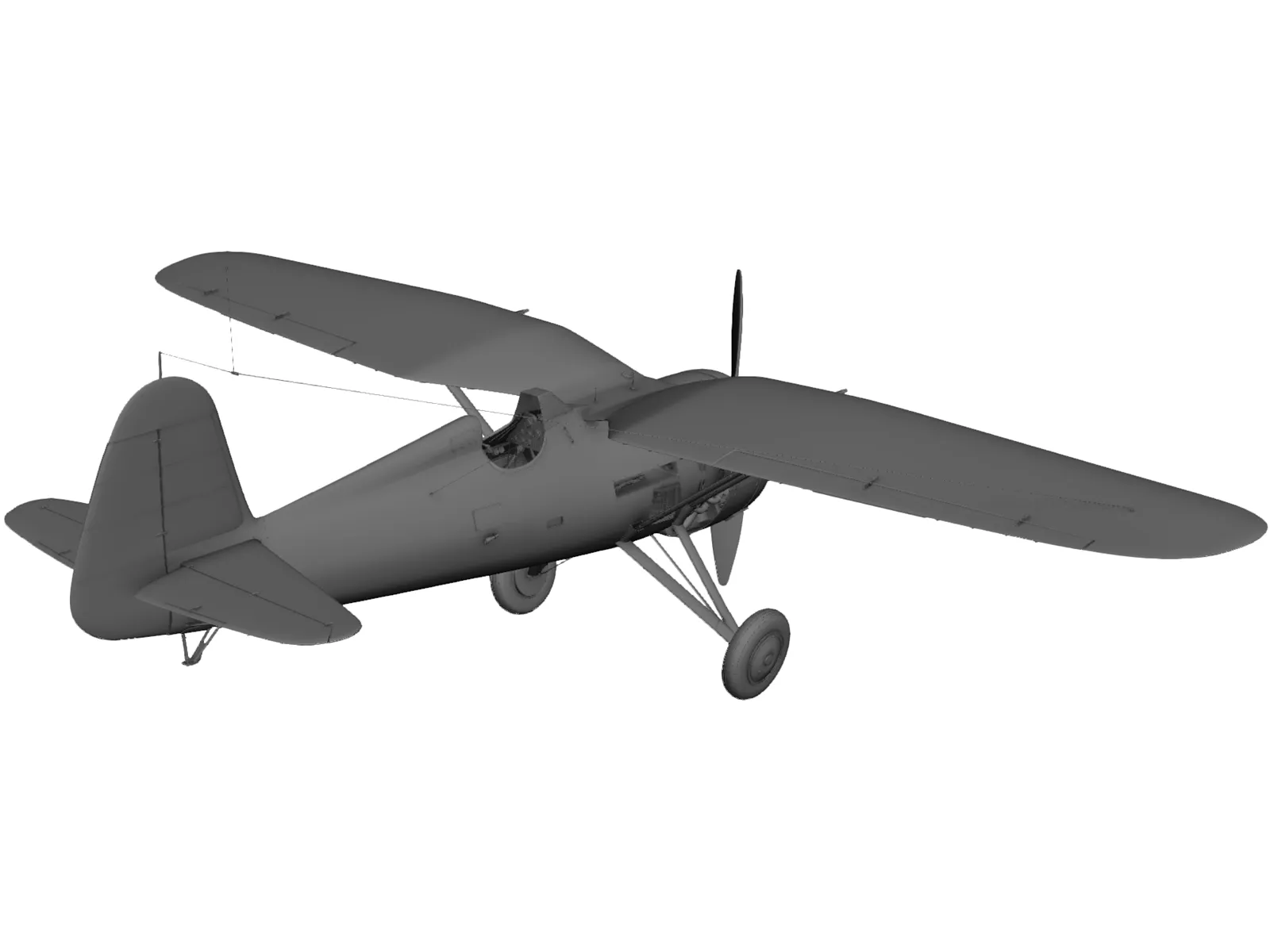 PZL P11 3D Model main preview