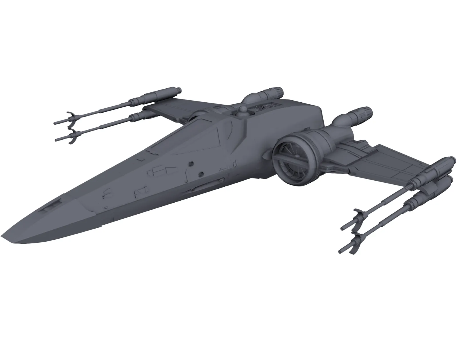 Star Wars T-70 X-Wing Star Figher 3D Model main preview