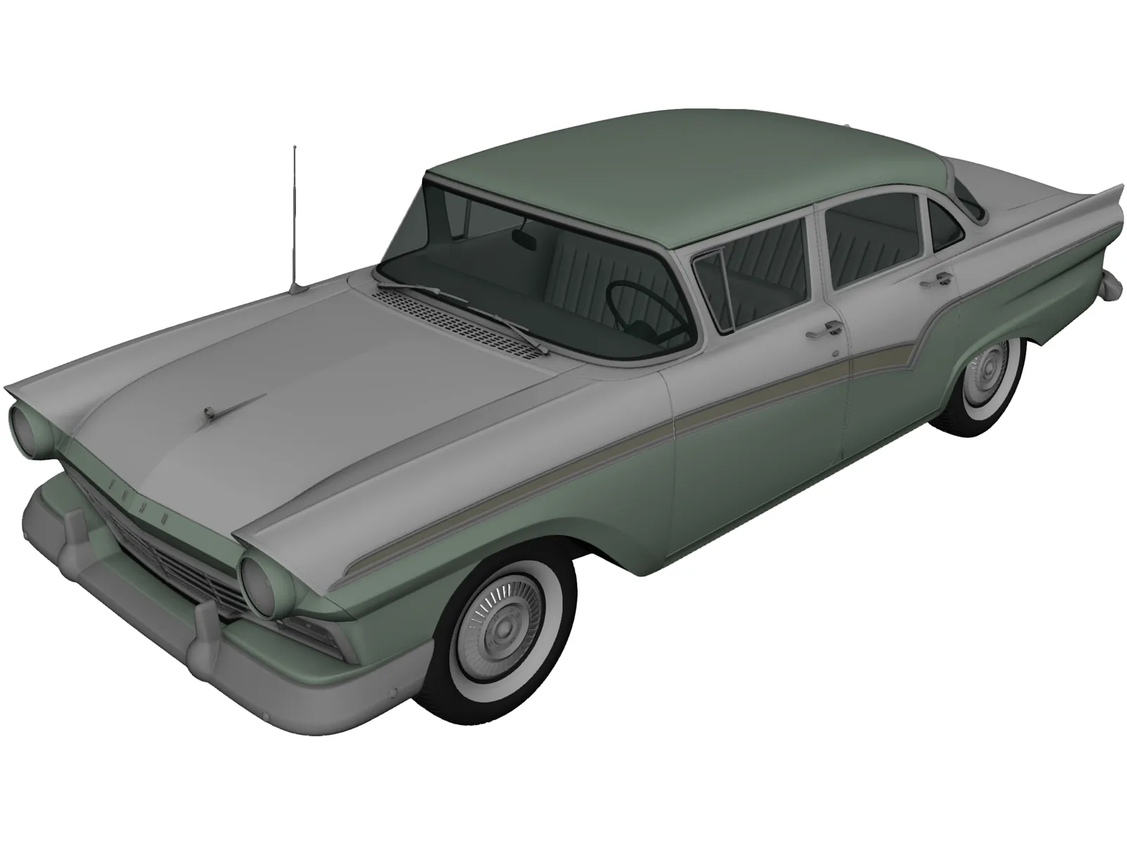 Ford Custom Fordor (1957) 3D Model main preview