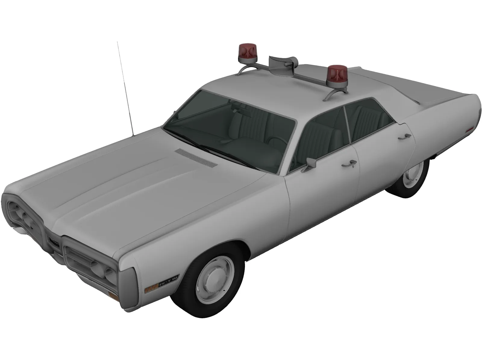 Plymouth Fury Police (1967) 3D Model main preview
