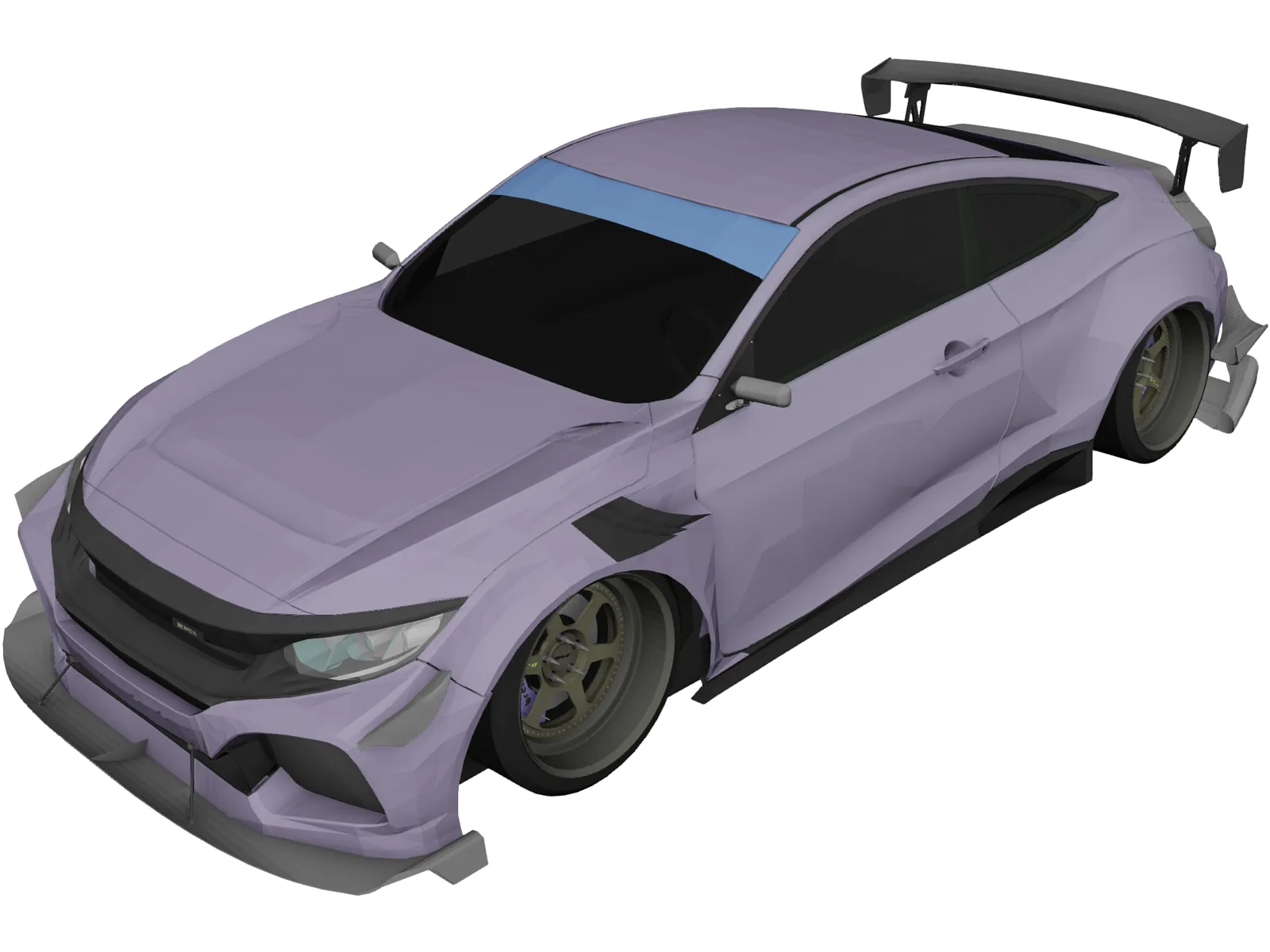 Honda Civic SI [Tuned] (2017) 3D Model main preview