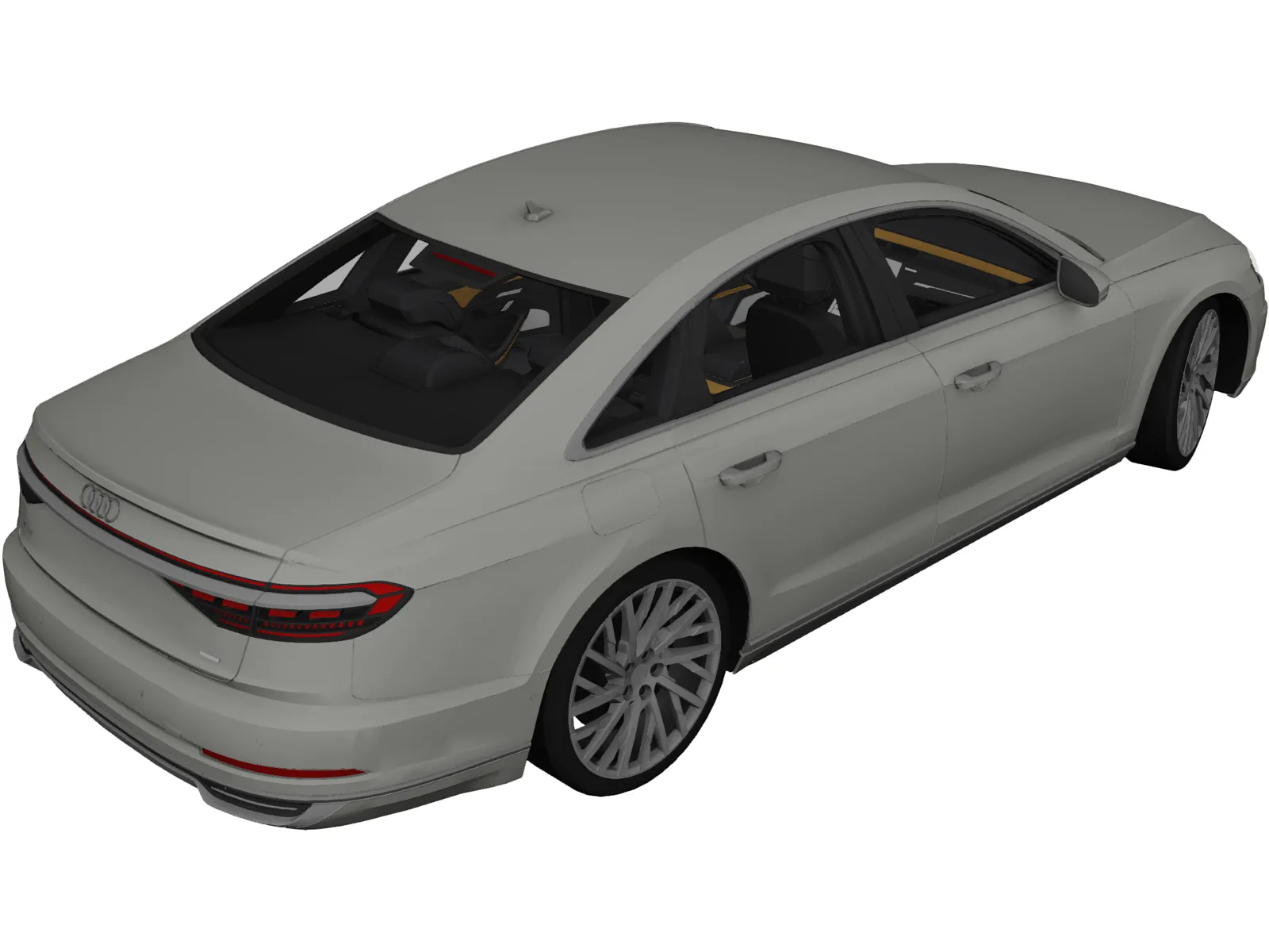 Audi A8 LWB (2018) 3D Model main preview