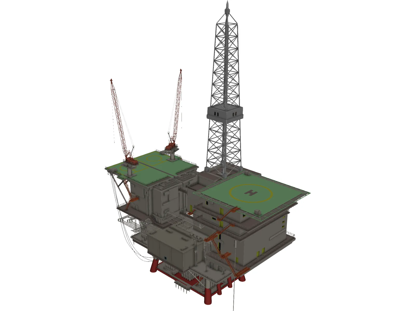Offshore Rig 3D Model main preview