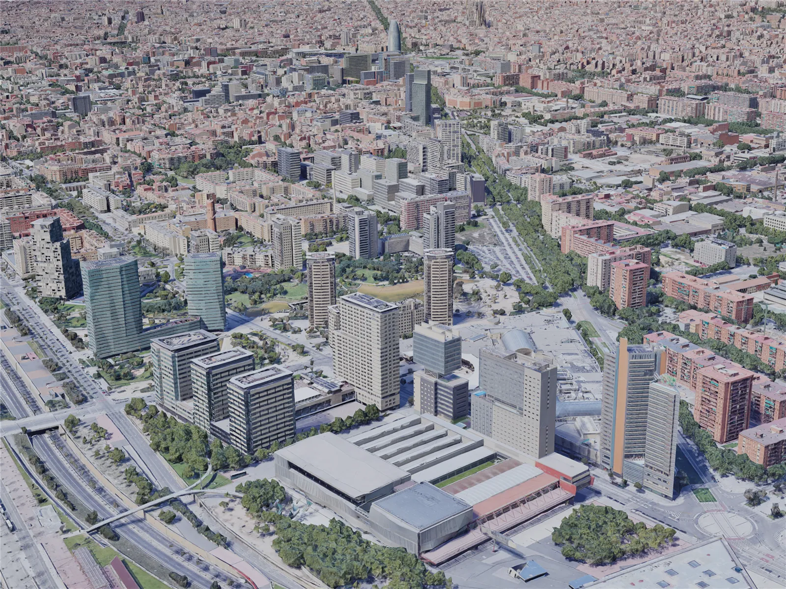 Barcelona City, Spain (2019) 3D Model main preview