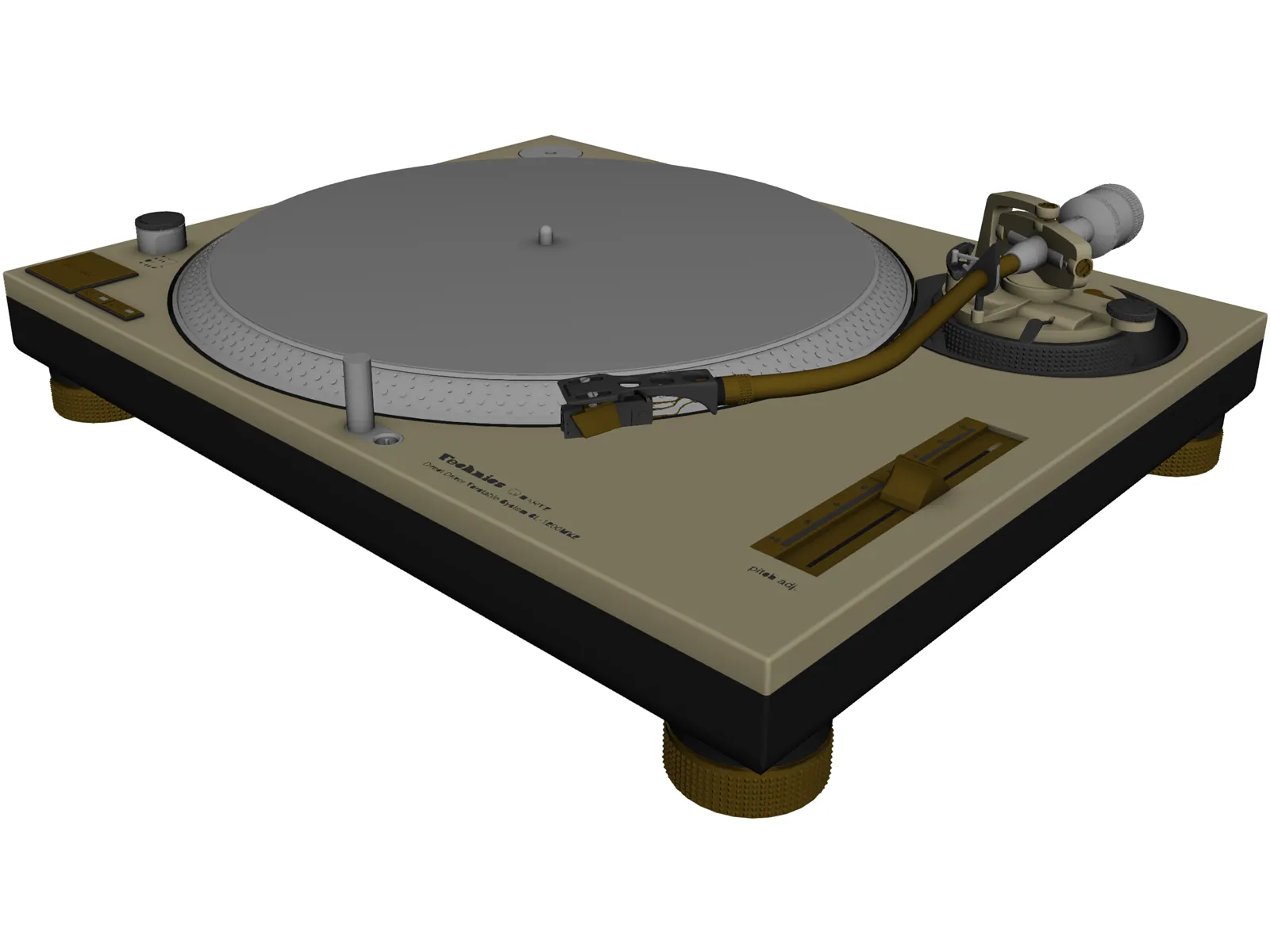 Technics SL-1200MK2 Turntable 3D Model main preview
