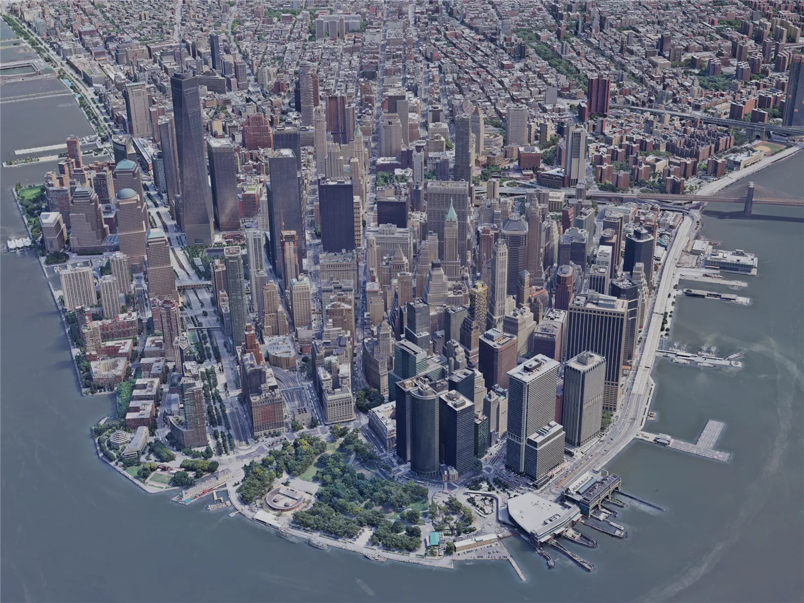 New York City, Lower Manhattan, USA (2019) 3D Model main preview