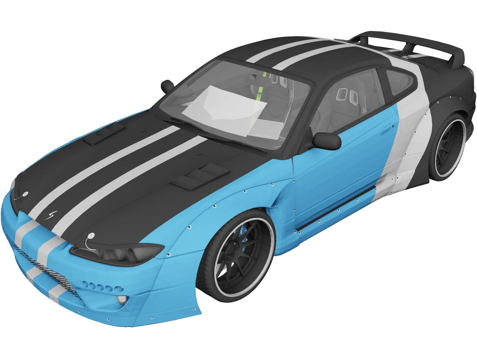 Nissan Silvia S15 Rocket Bunny 3D Model main preview