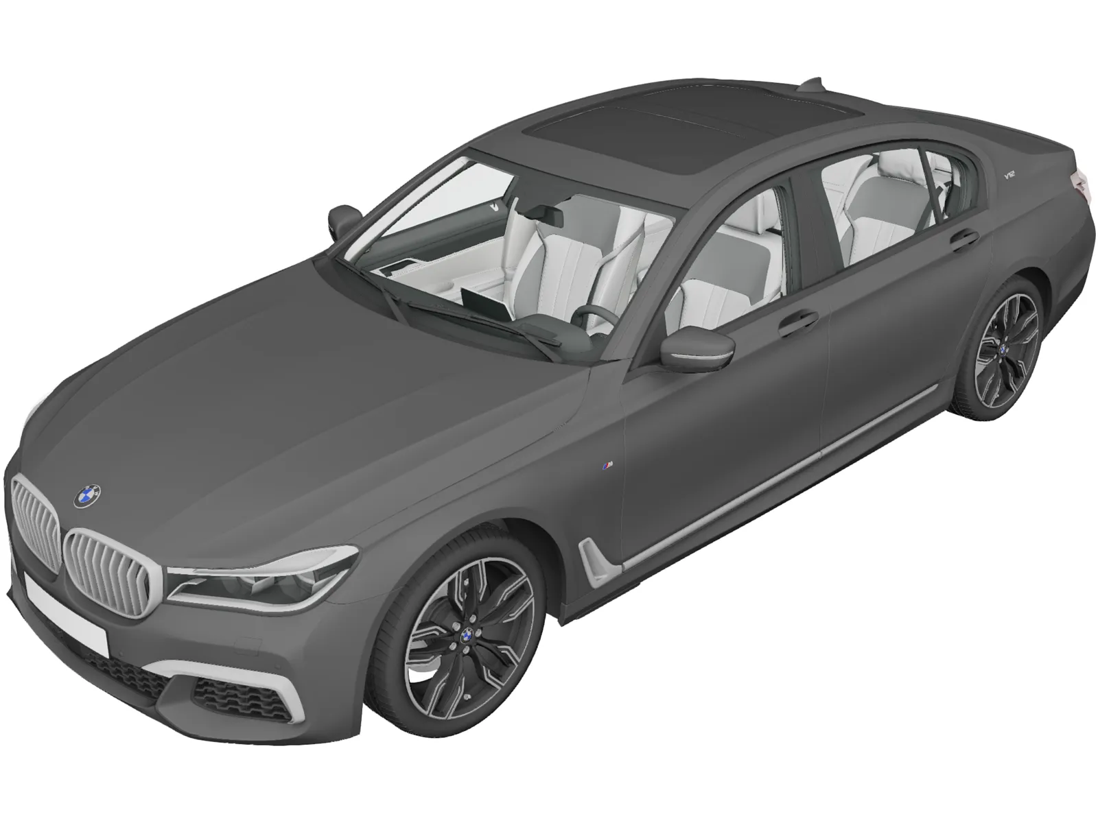 BMW M760Li (2016) 3D Model main preview