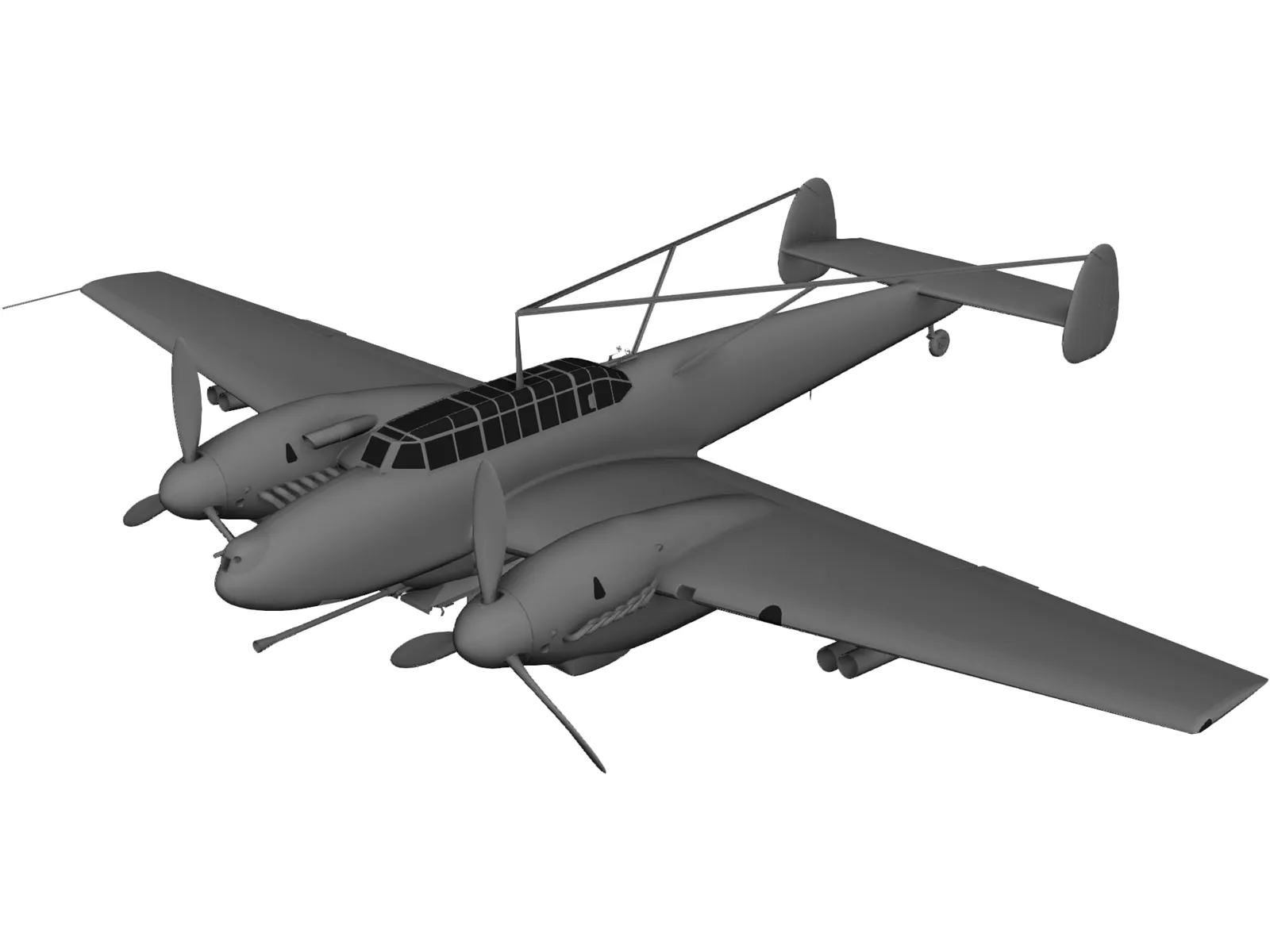 Messerschmitt BF-110 G-2 3D Model main preview