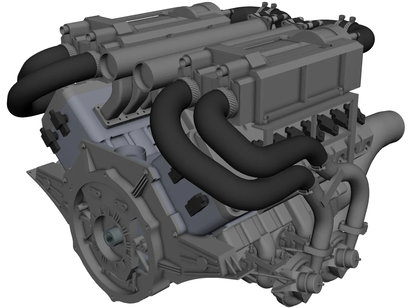 Bugatti Veyron W16 Engine 3D Model main preview