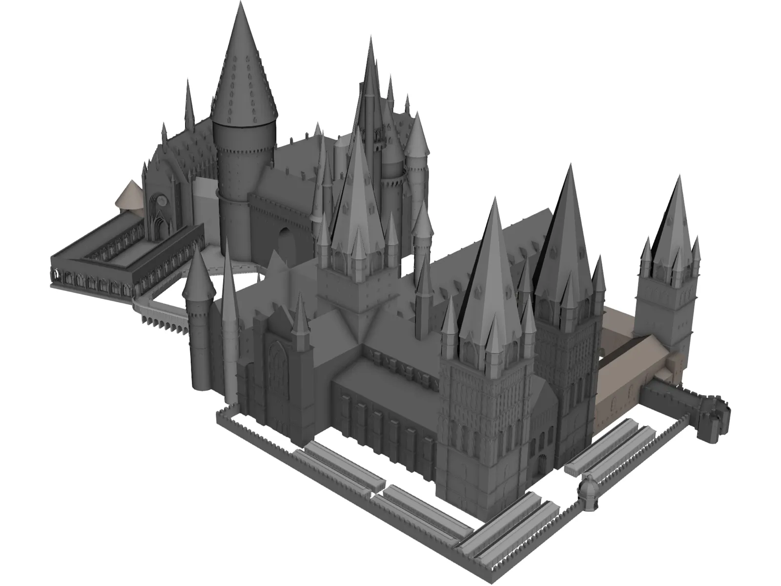 Hogwarts 3D Model main preview