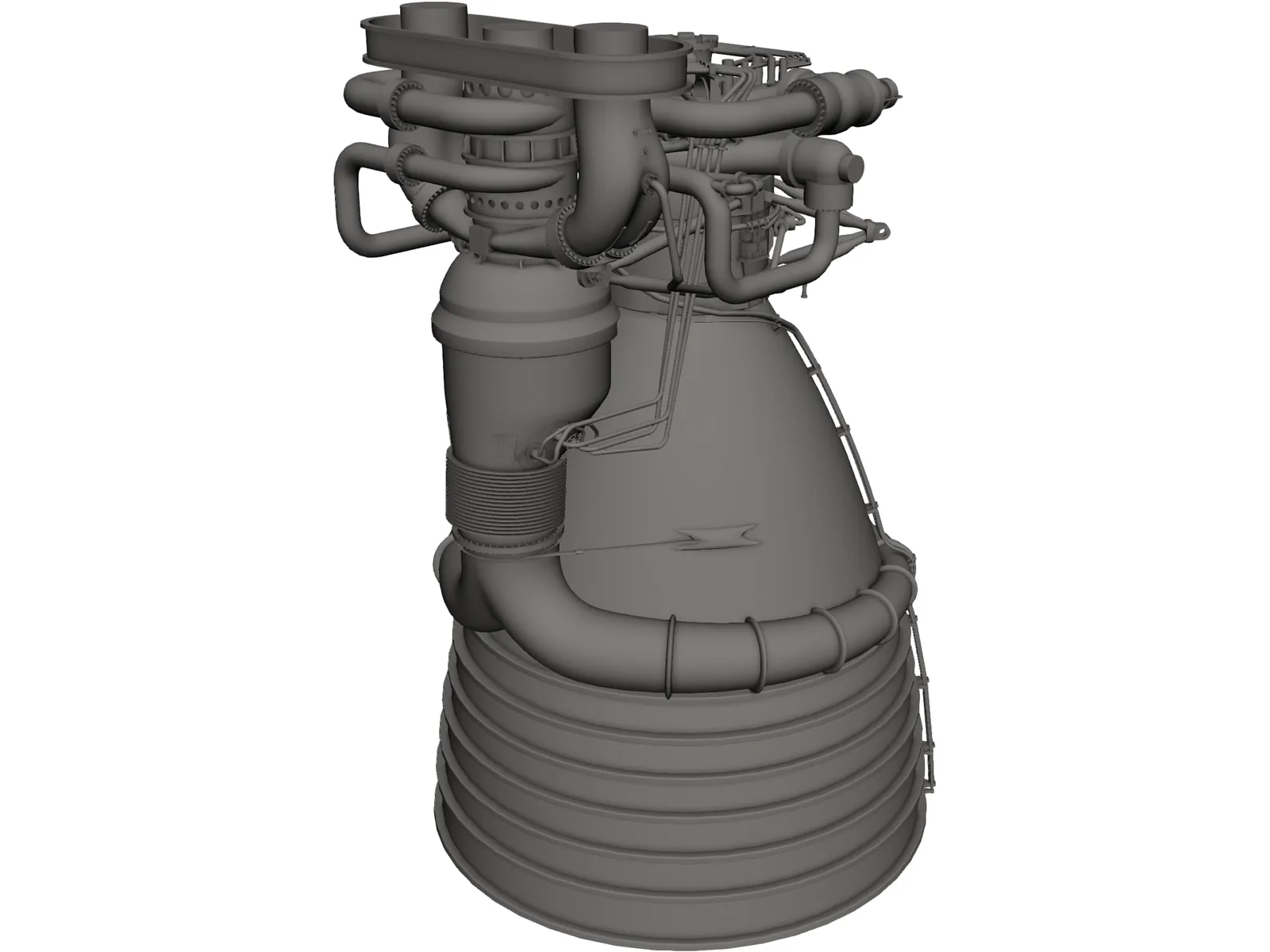 Saturn V F1 Rocket Engine 3D Model main preview