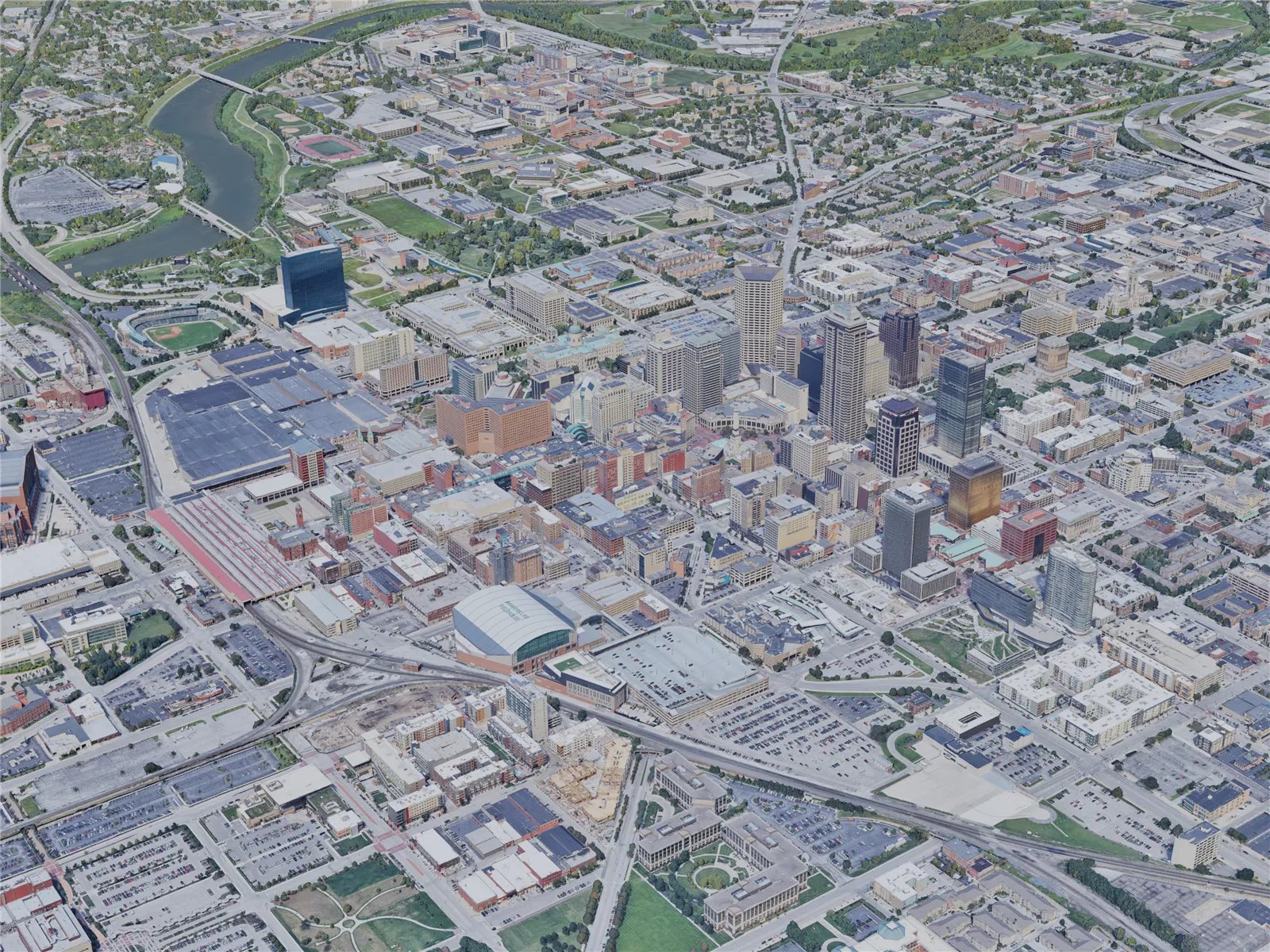 Indianapolis City, IN, USA (2019) 3D Model main preview