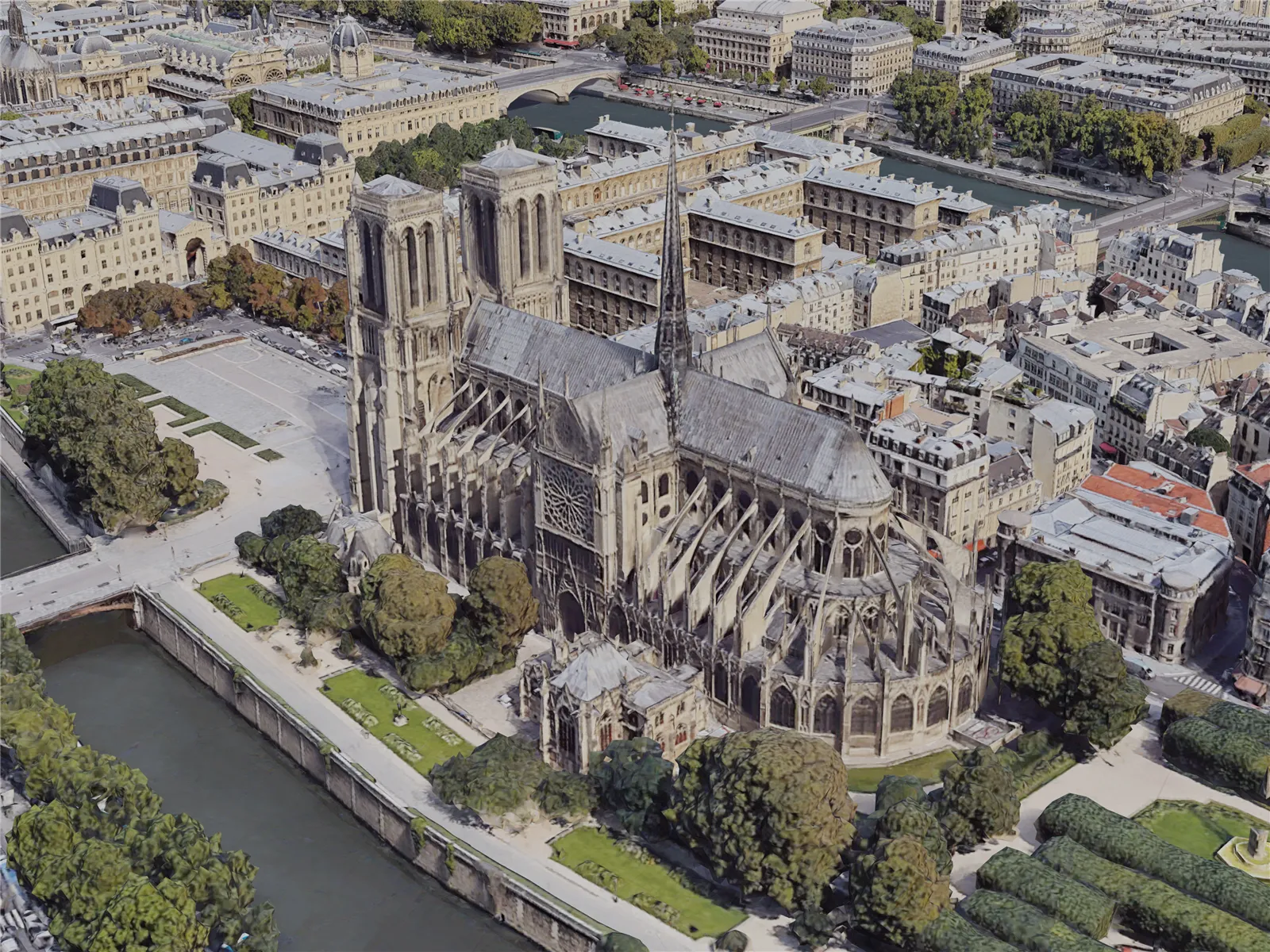 Paris City Center, France (2019) 3D Model main preview