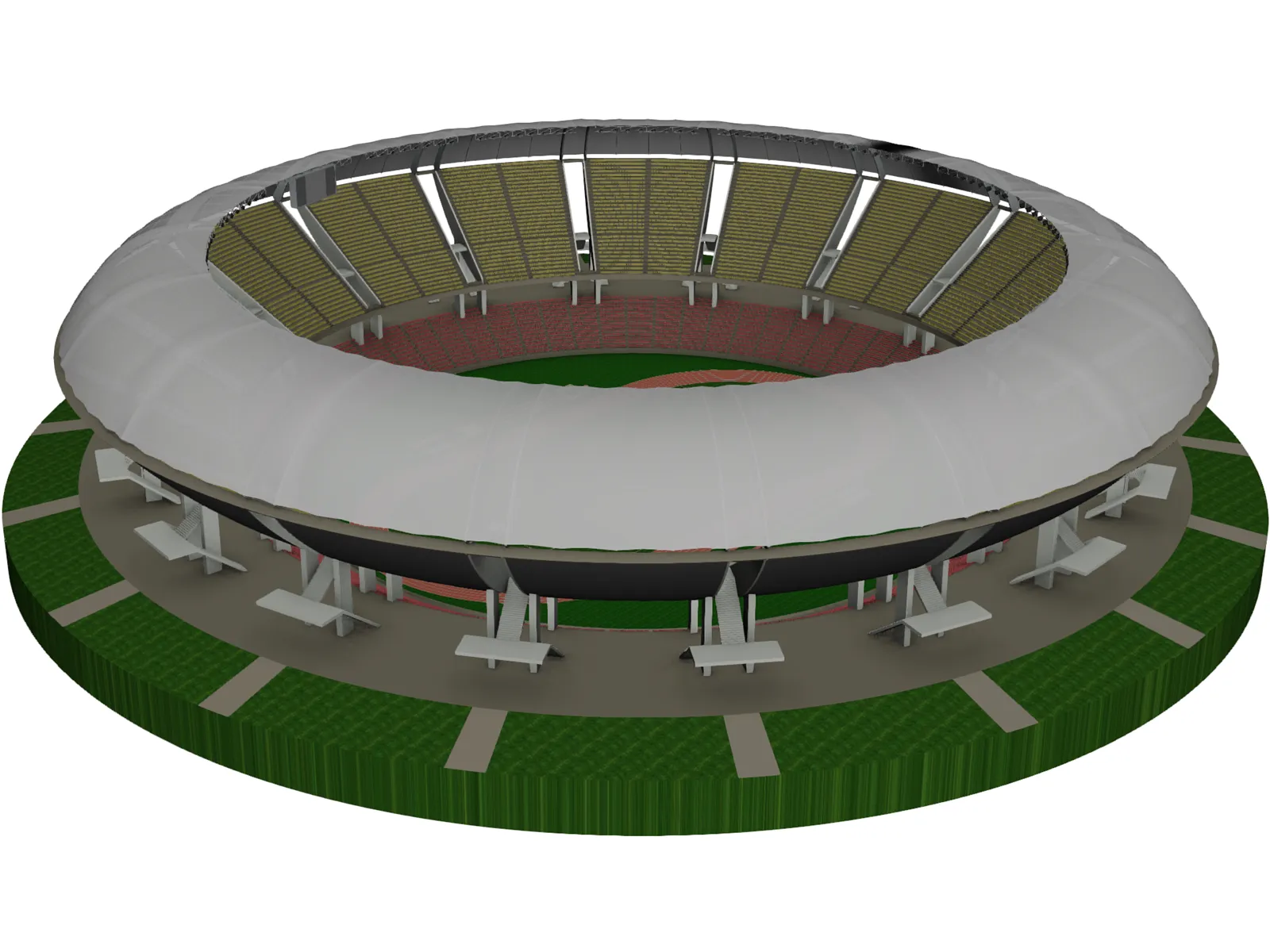 Soccer Stadium 3D Model main preview