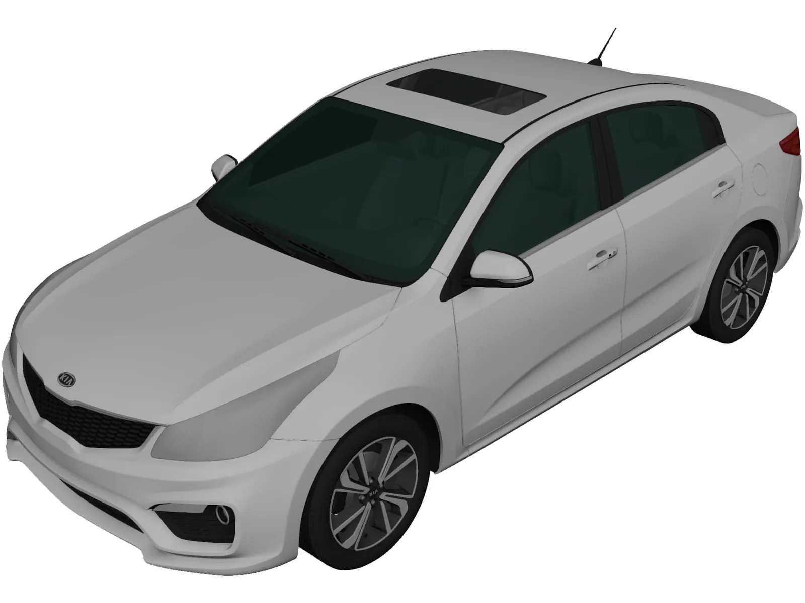 Kia Rio (2017) 3D Model main preview