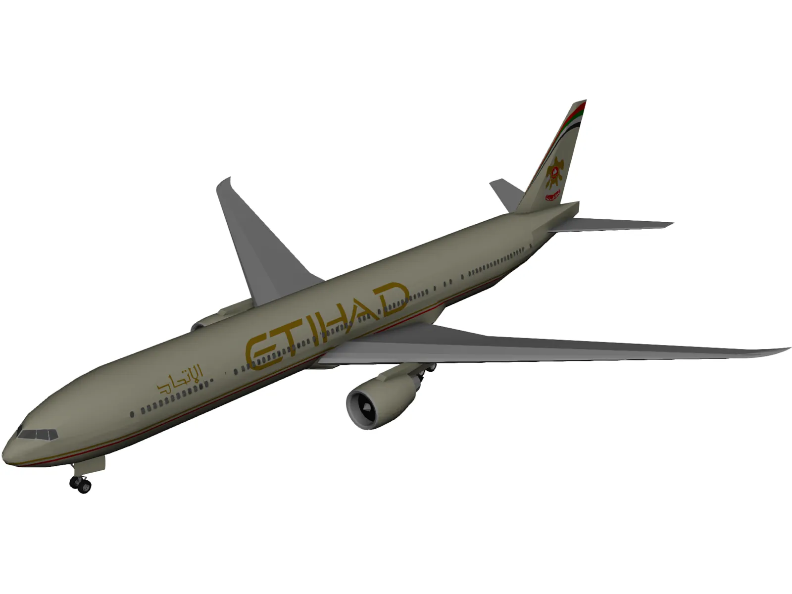 Boeing 777-300 Etihad 3D Model main preview