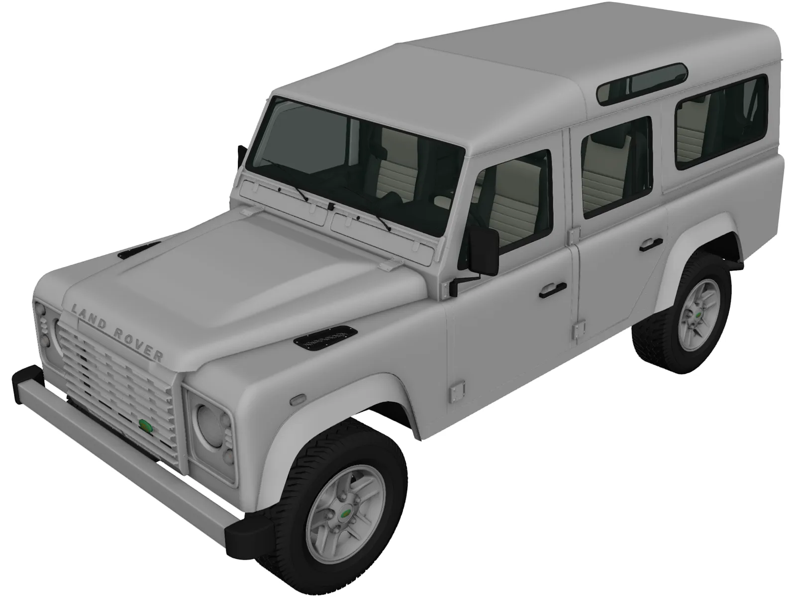 Land Rover Defender 110 Station Wagon (2011) 3D Model main preview