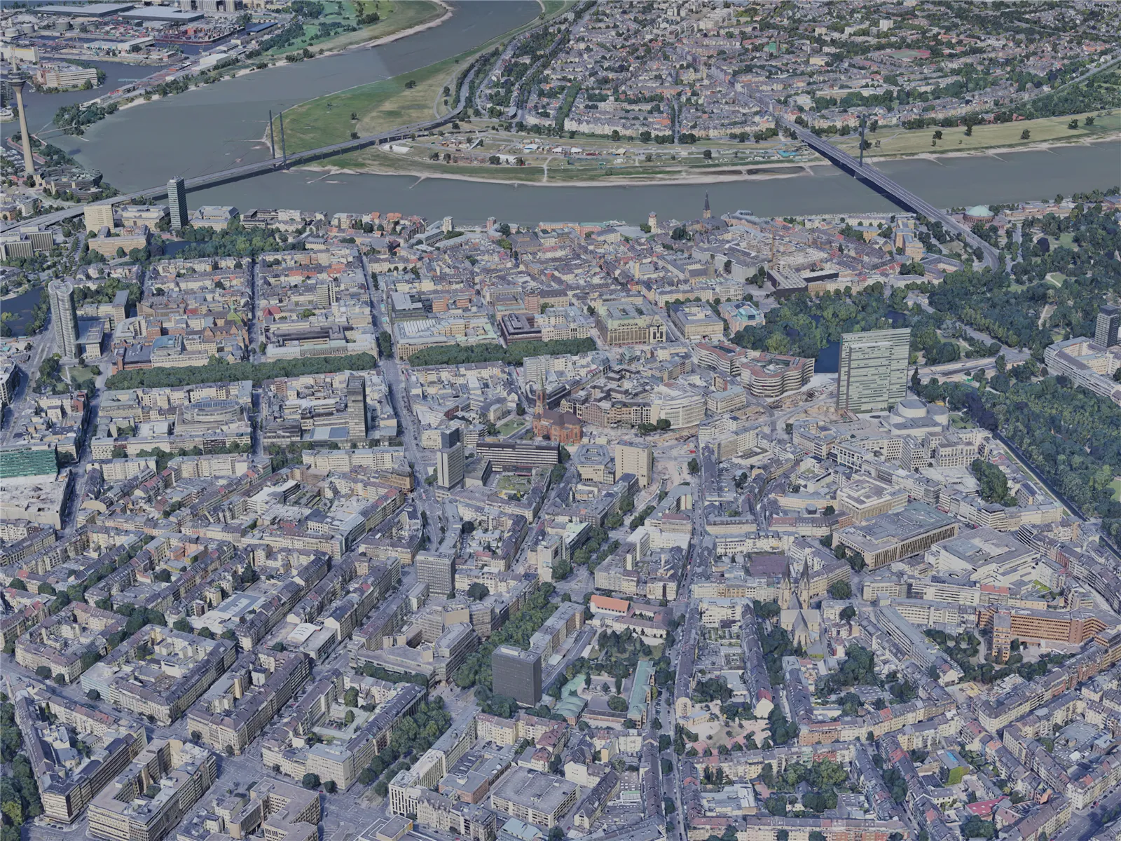 Dusseldorf City, Germany (2019) 3D Model main preview